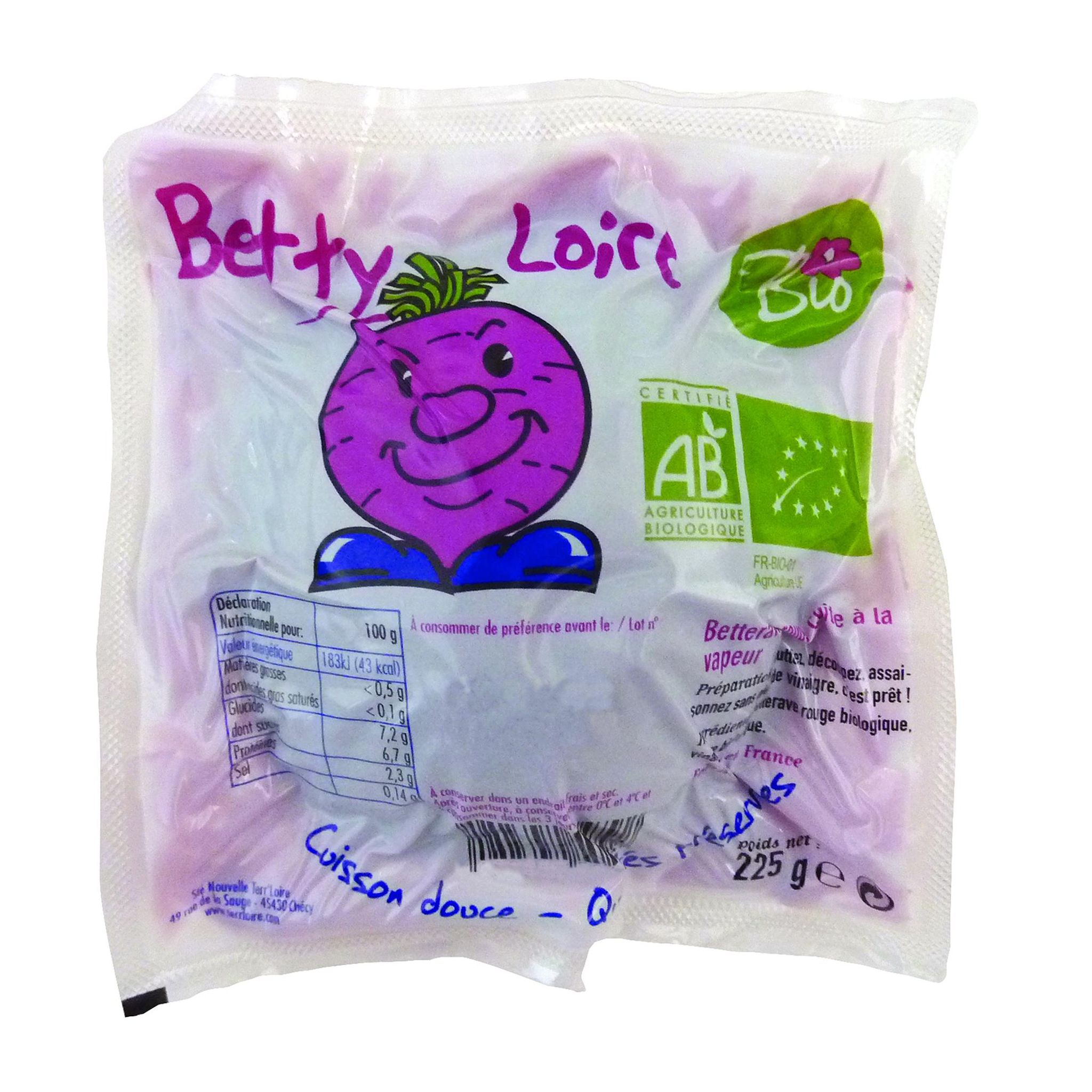 BETTY LOIRE Betterave entière bio cuite à la vapeur 225g