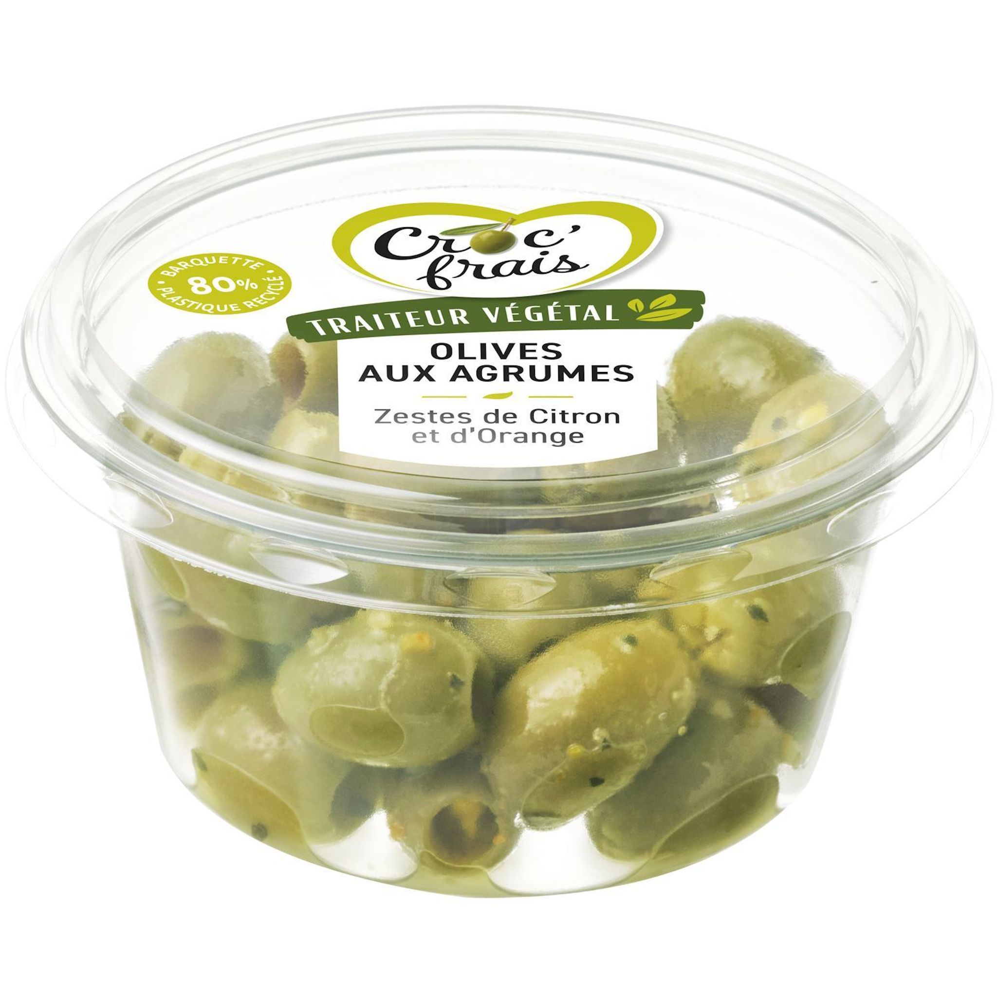 CROC'FRAIS Olives aux agrumes zestes de citron et d'orange 150g