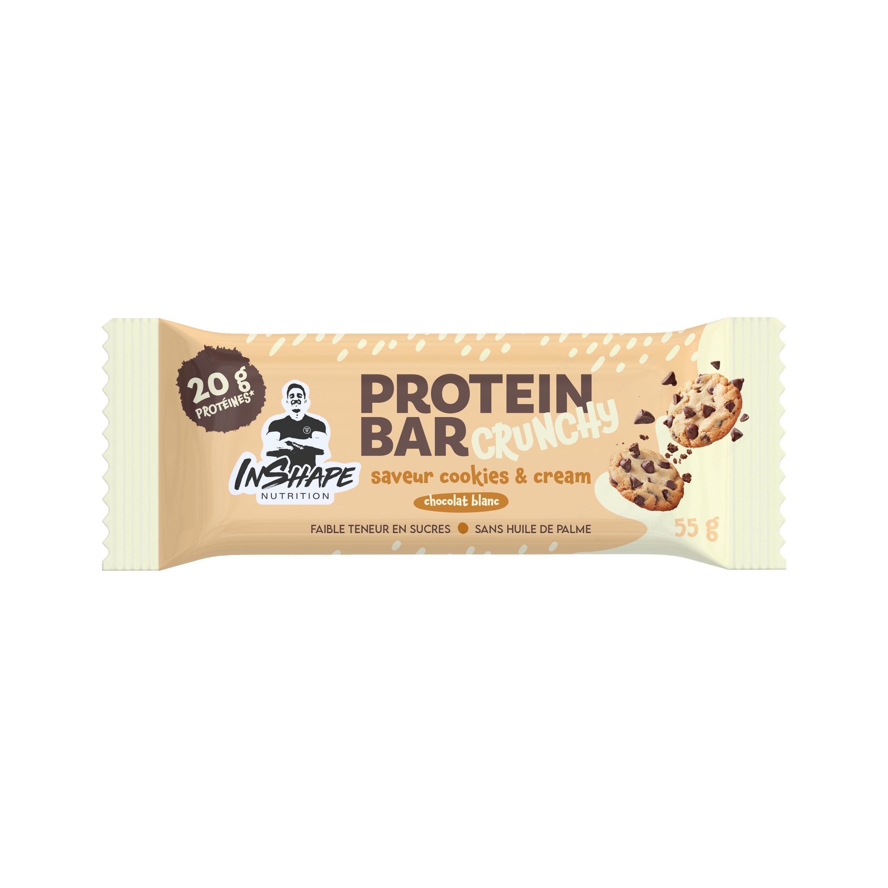 INSHAPE NUTRITION Barres de céréales cookies chocolat blanc 55g