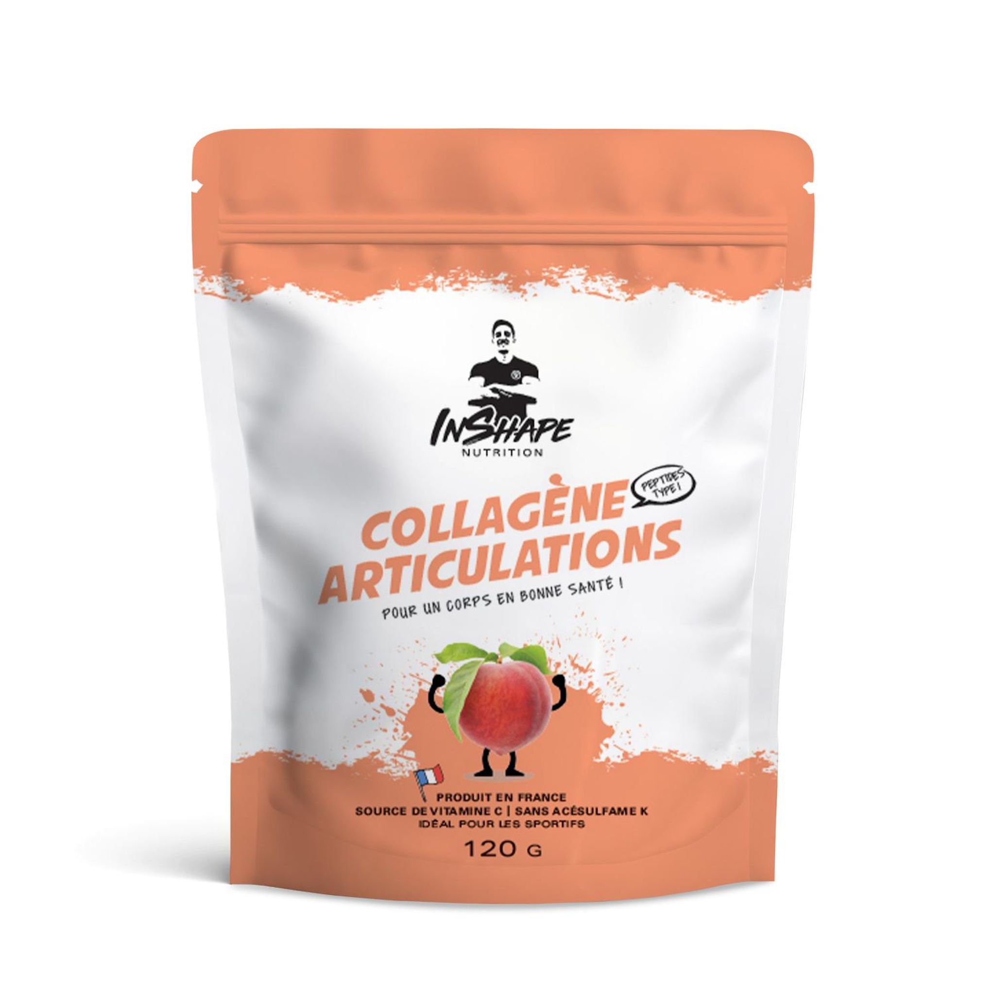 INSHAPE NUTRITION Complément alimentaire collagène articulations thé pêche 120g