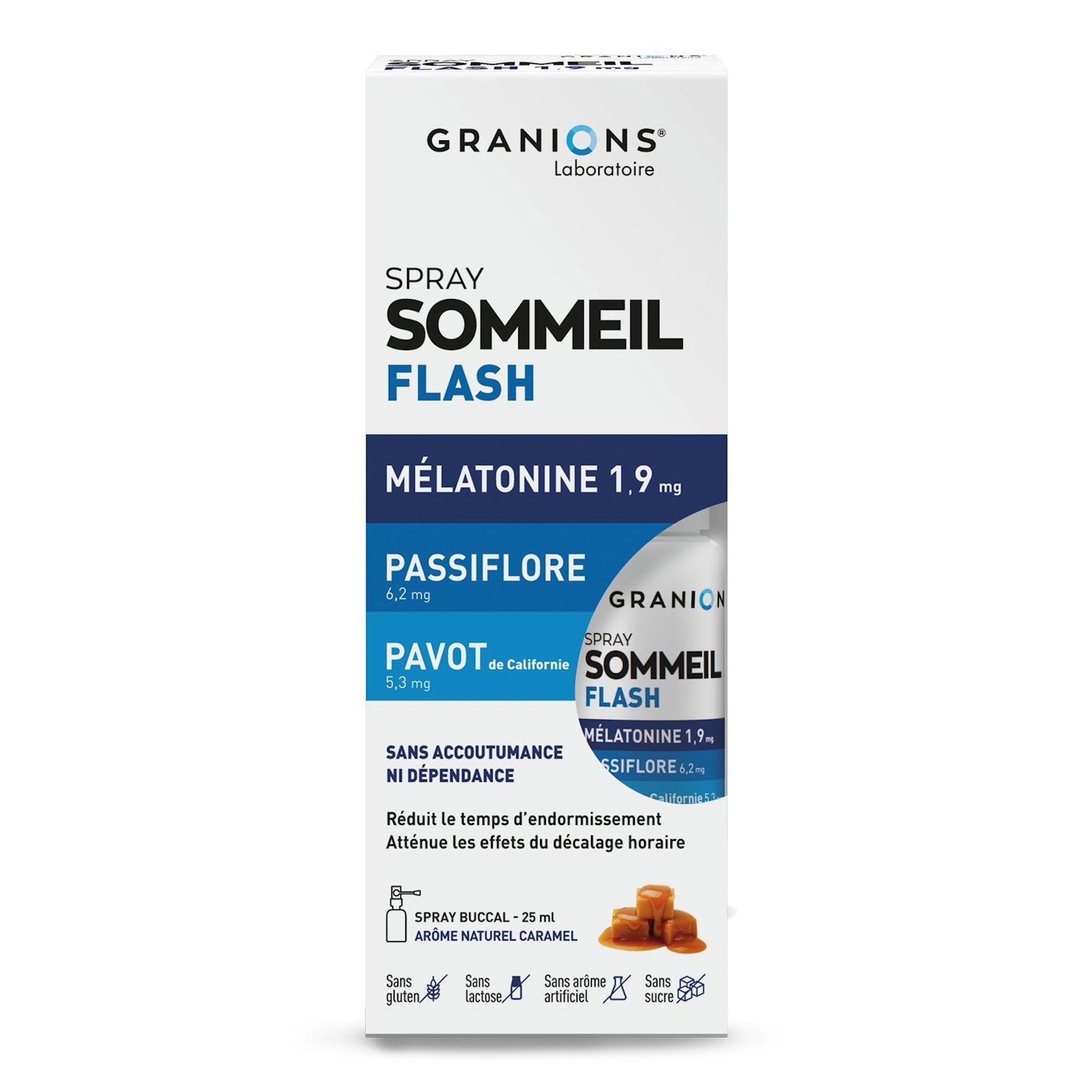 GRANIONS Spray sommeil flash à la mélatonine 1.9mg 25ml