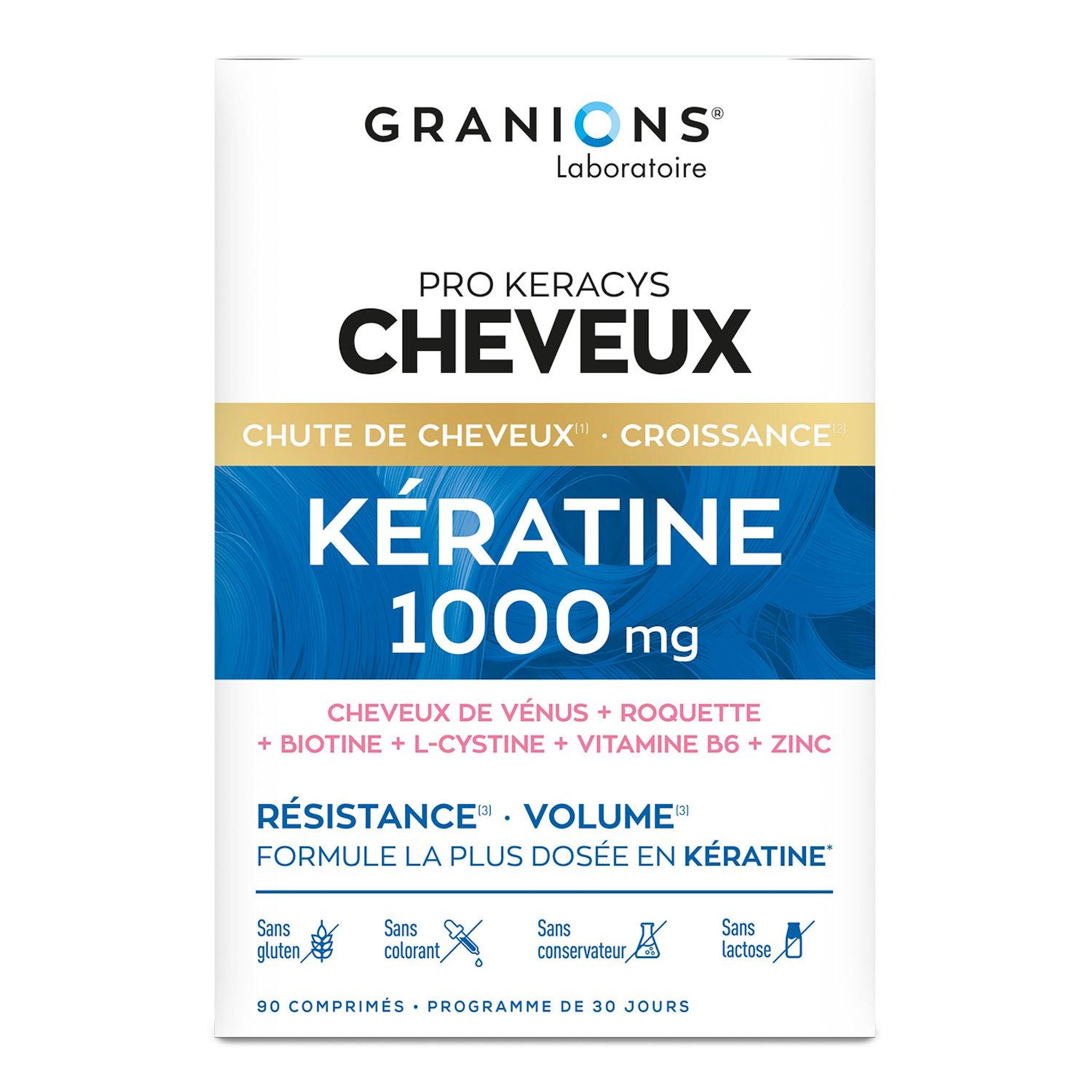 GRANIONS Pro keracys cheveux complément alimentaire kératine 1000mg 90 comprimés
