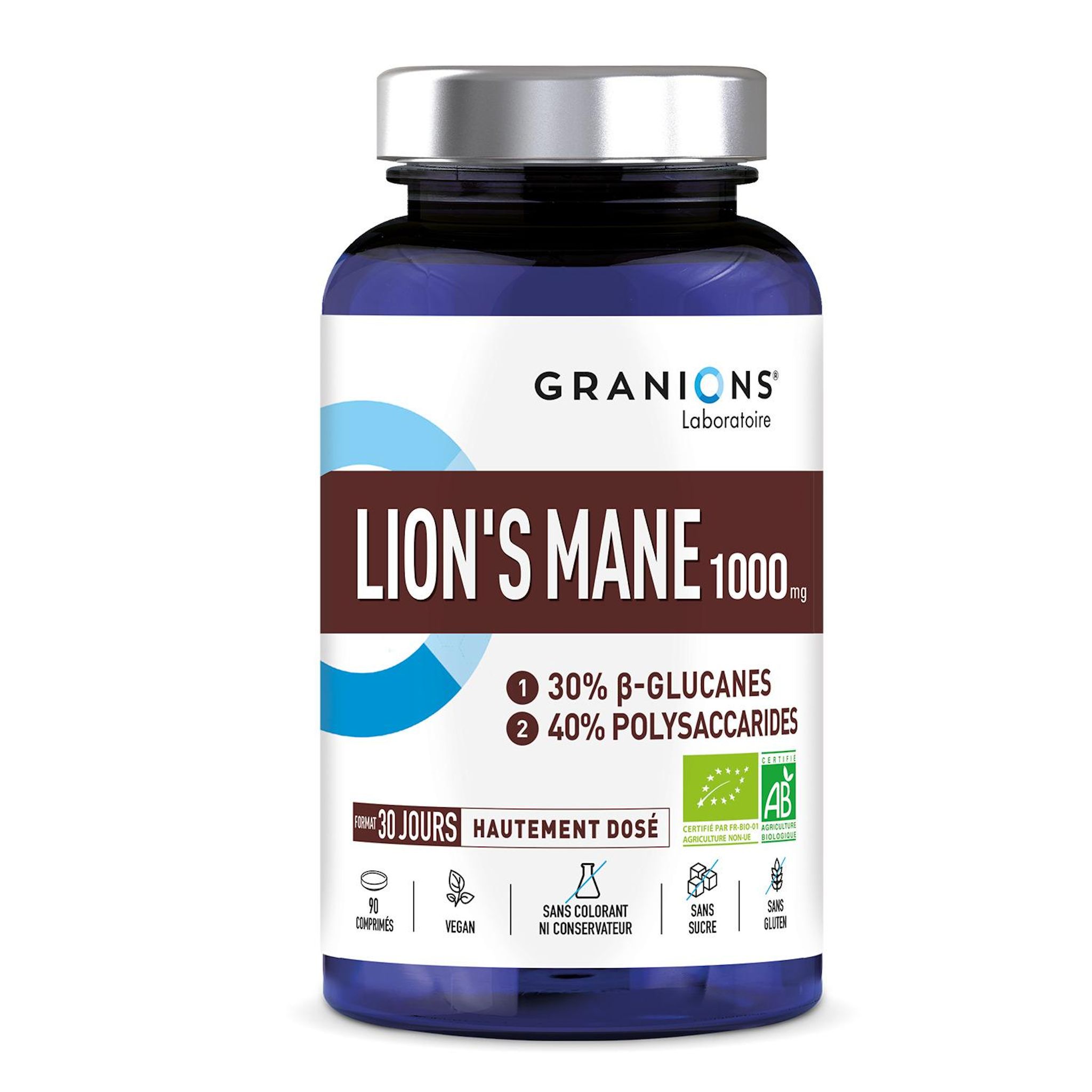 GRANIONS Complément alimentaire lion's mane 1000mg bio 90 comprimés