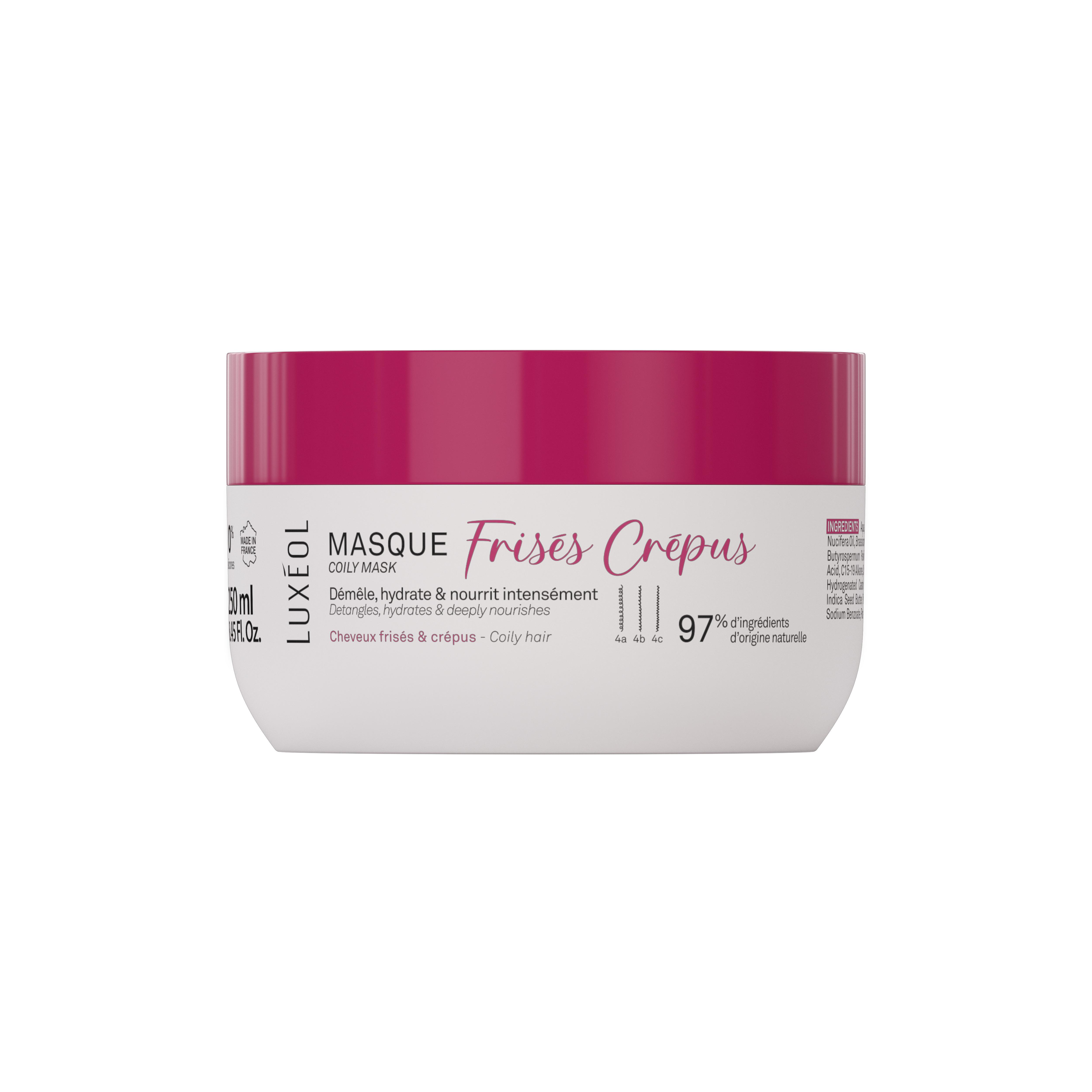 LUXÉOL Masque cheveux frisés crépus 250ml