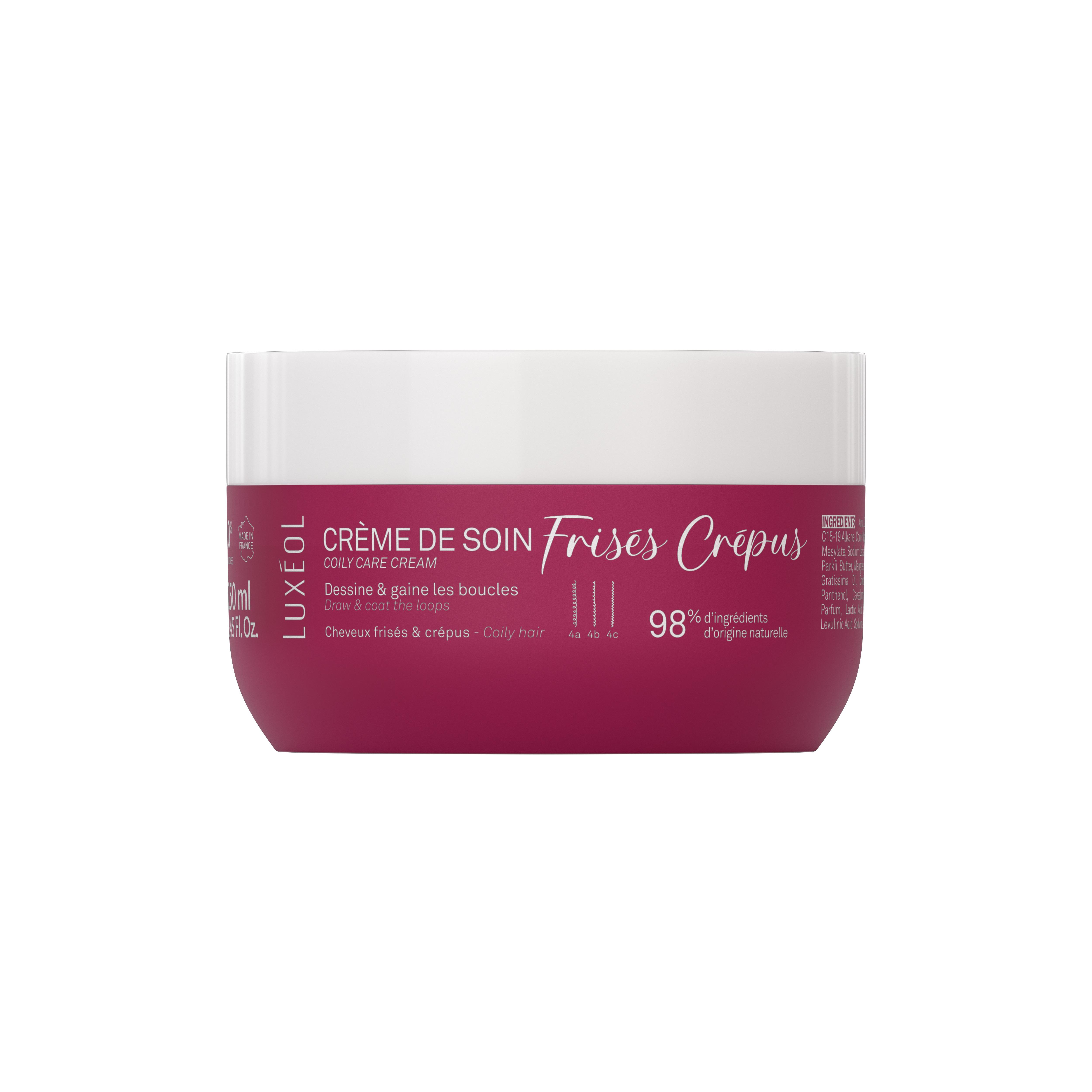 LUXÉOL Crème de soin cheveux frisés crépus 250ml