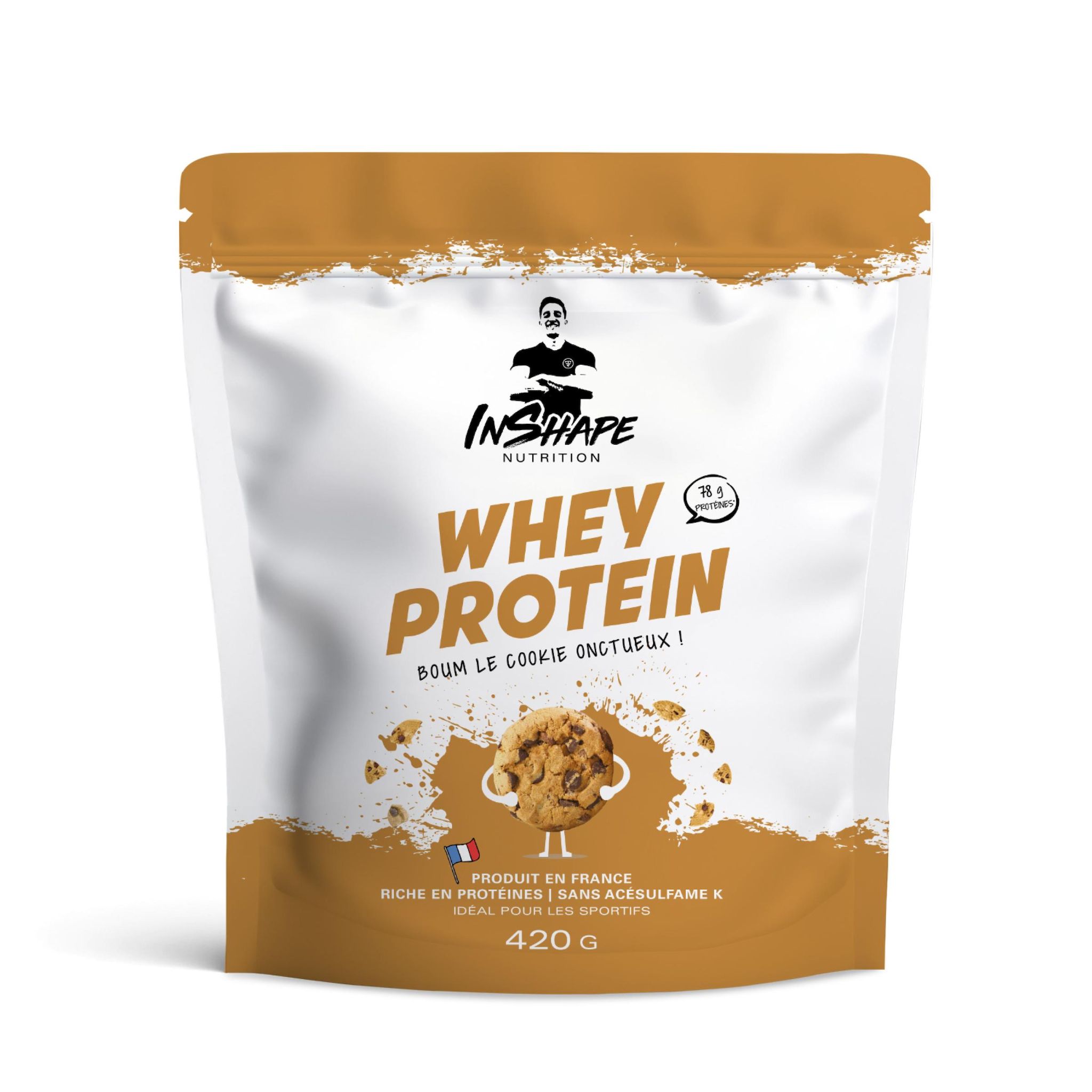 INSHAPE NUTRITION Préparation en poudre pour boisson aromatisée au chocolat - sachet de whey cookies 420g