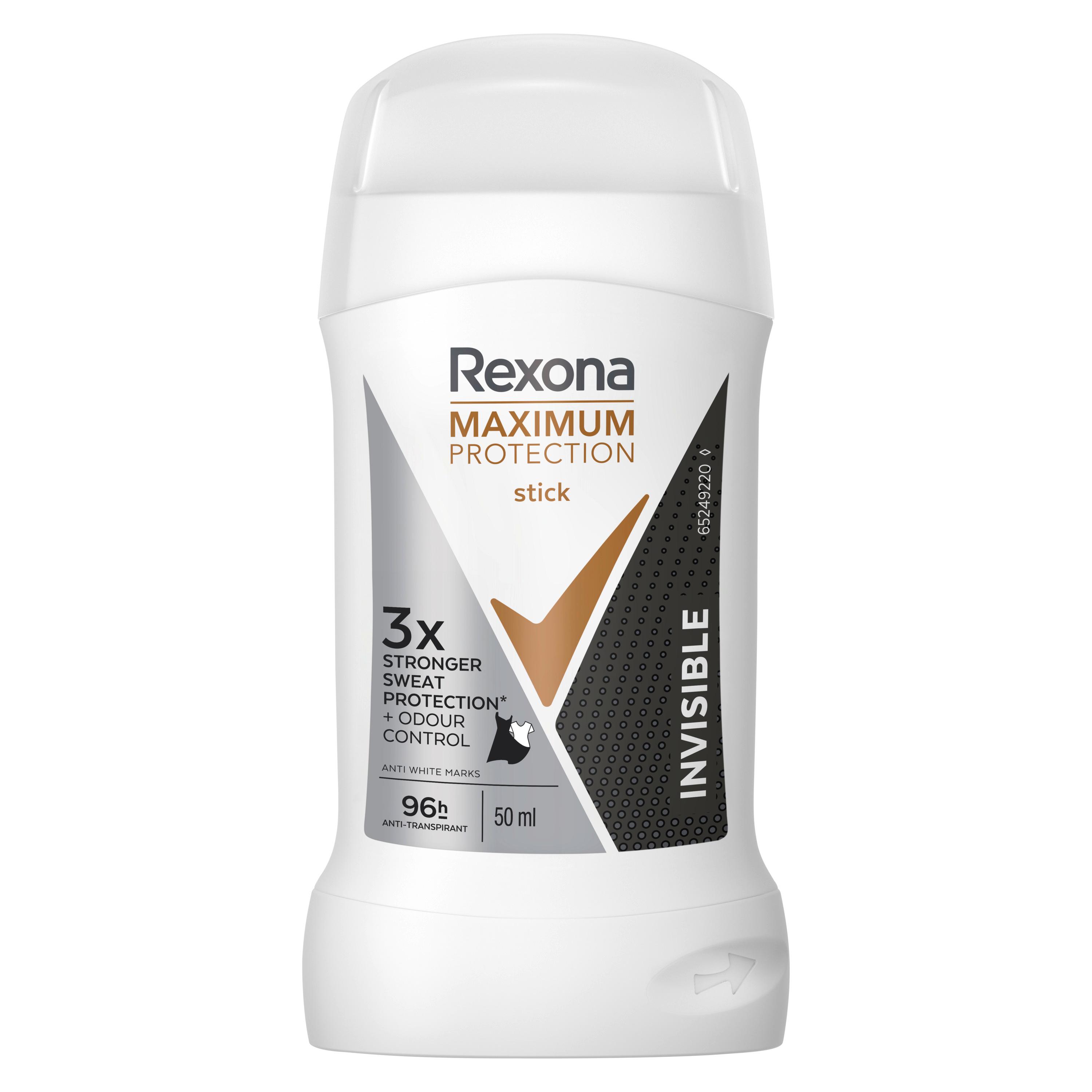 REXONA Déodorant stick maximum protection 96h invisible 50ml