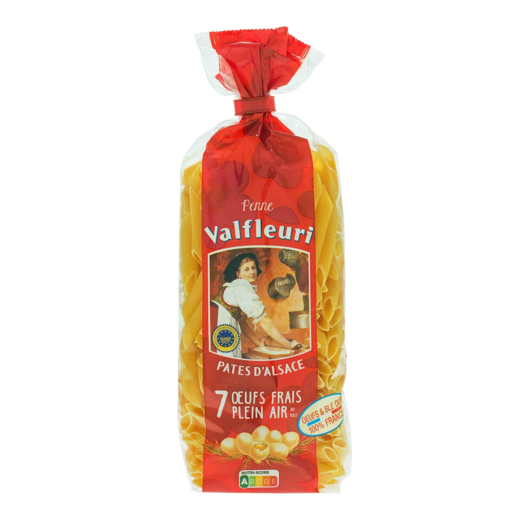 VALFLEURI Pâtes d'Alsace penne aux 7 oeufs frais 250g