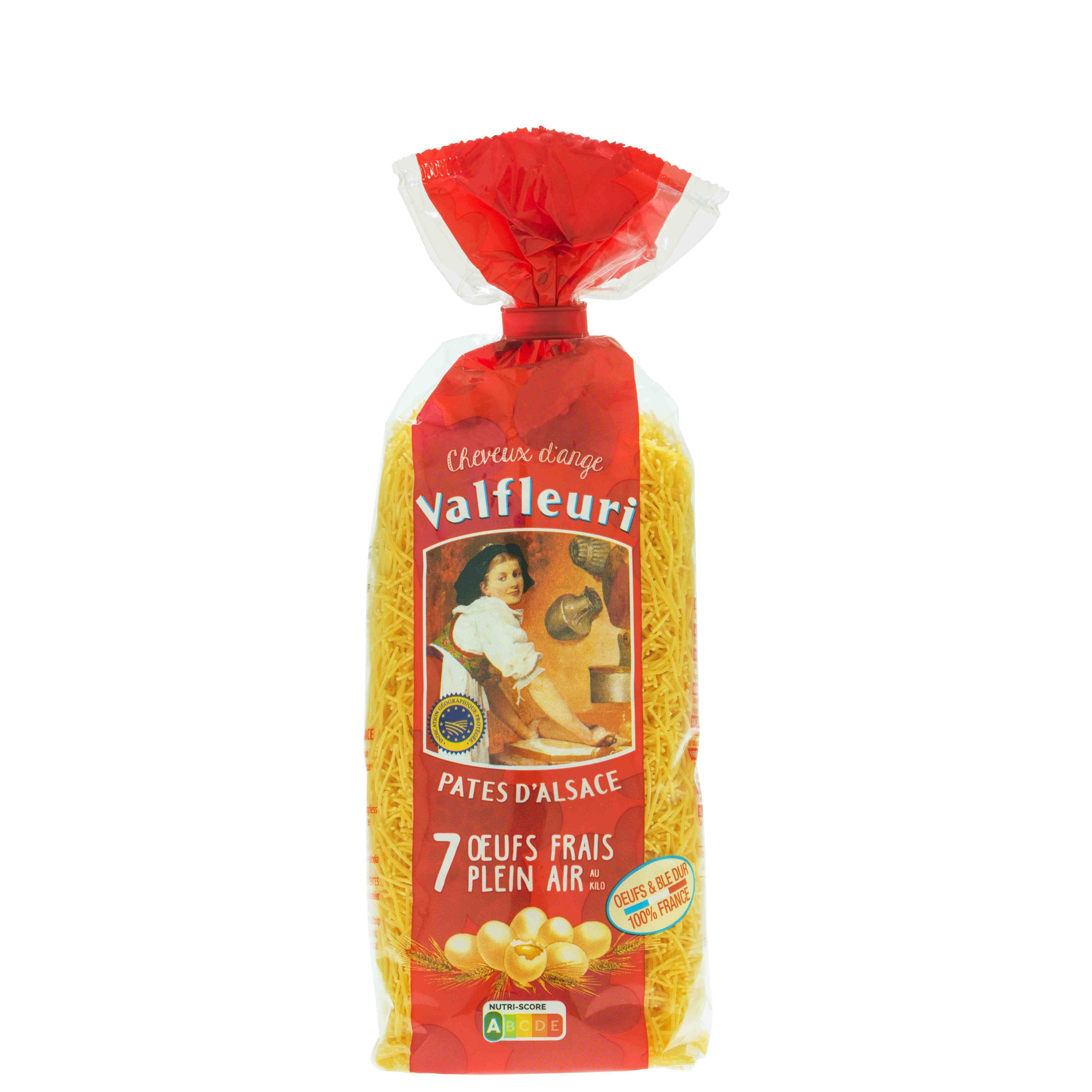 VALFLEURI Pâtes d'Alsace cheveux d'ange 7 oeufs frais plein air 250g