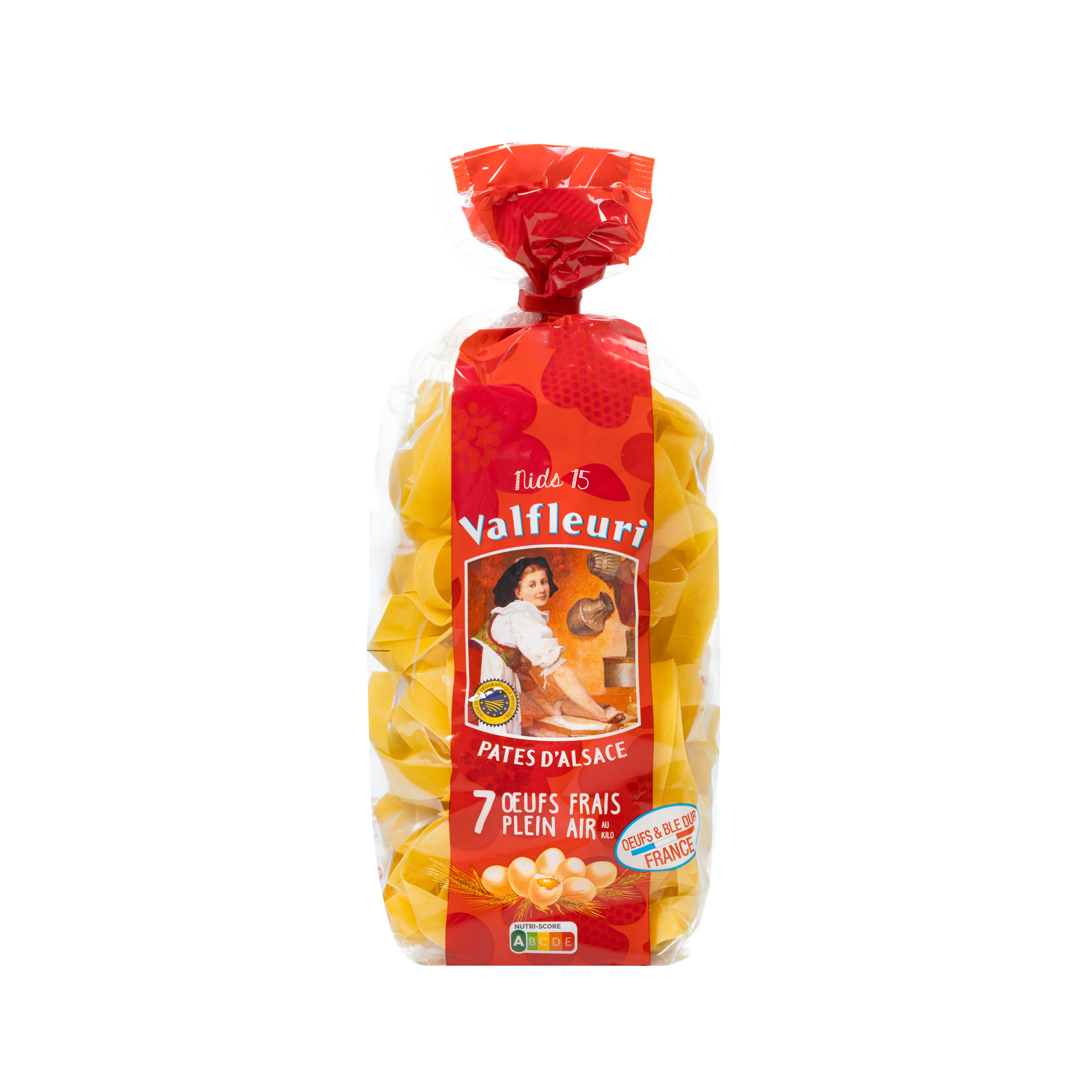 VALFLEURI Pâtes d'Alsace nids 15 aux 7 oeufs frais plein air 250g