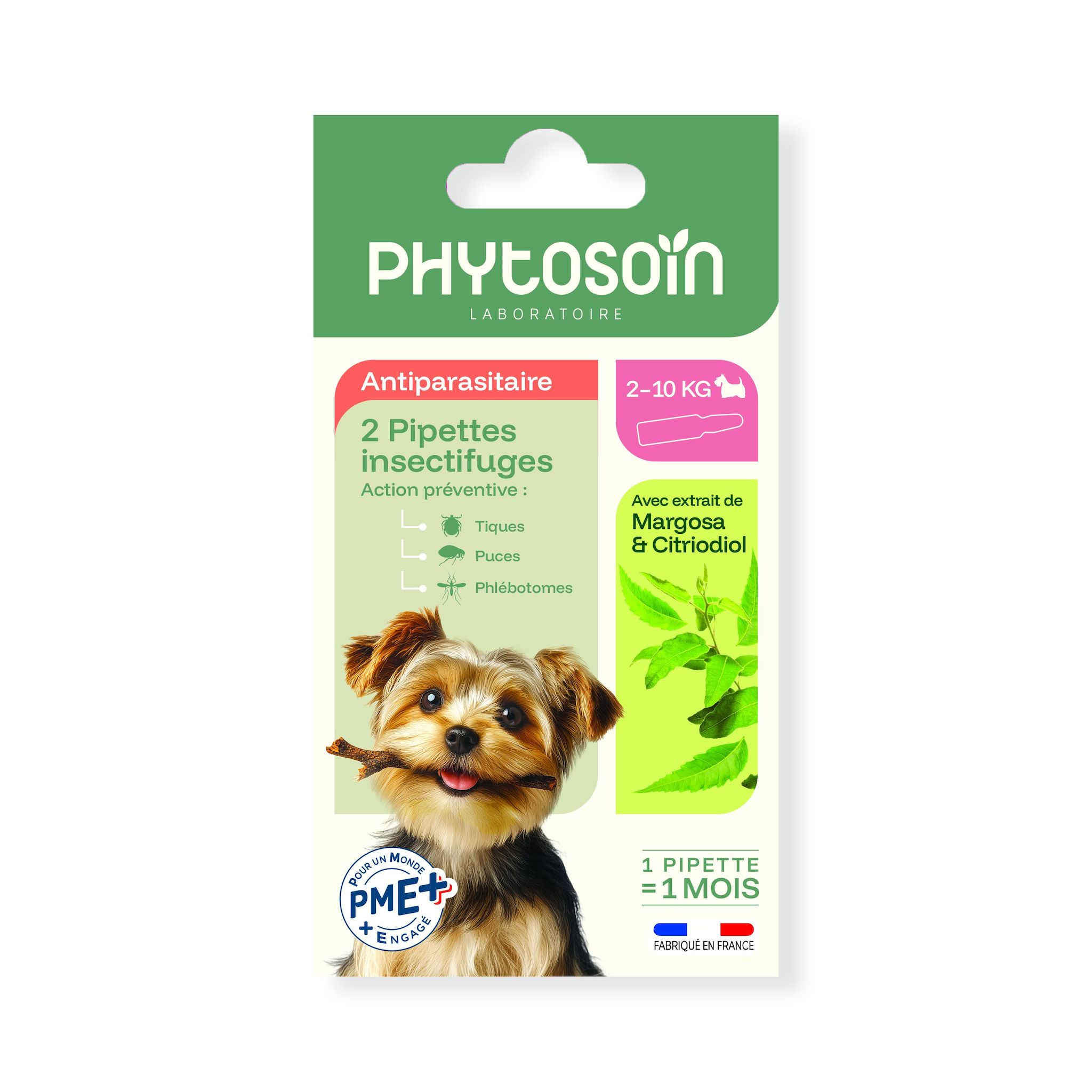 PHYTOSOIN Pipettes insectifuges pour petit chien et chiot 2 pièces