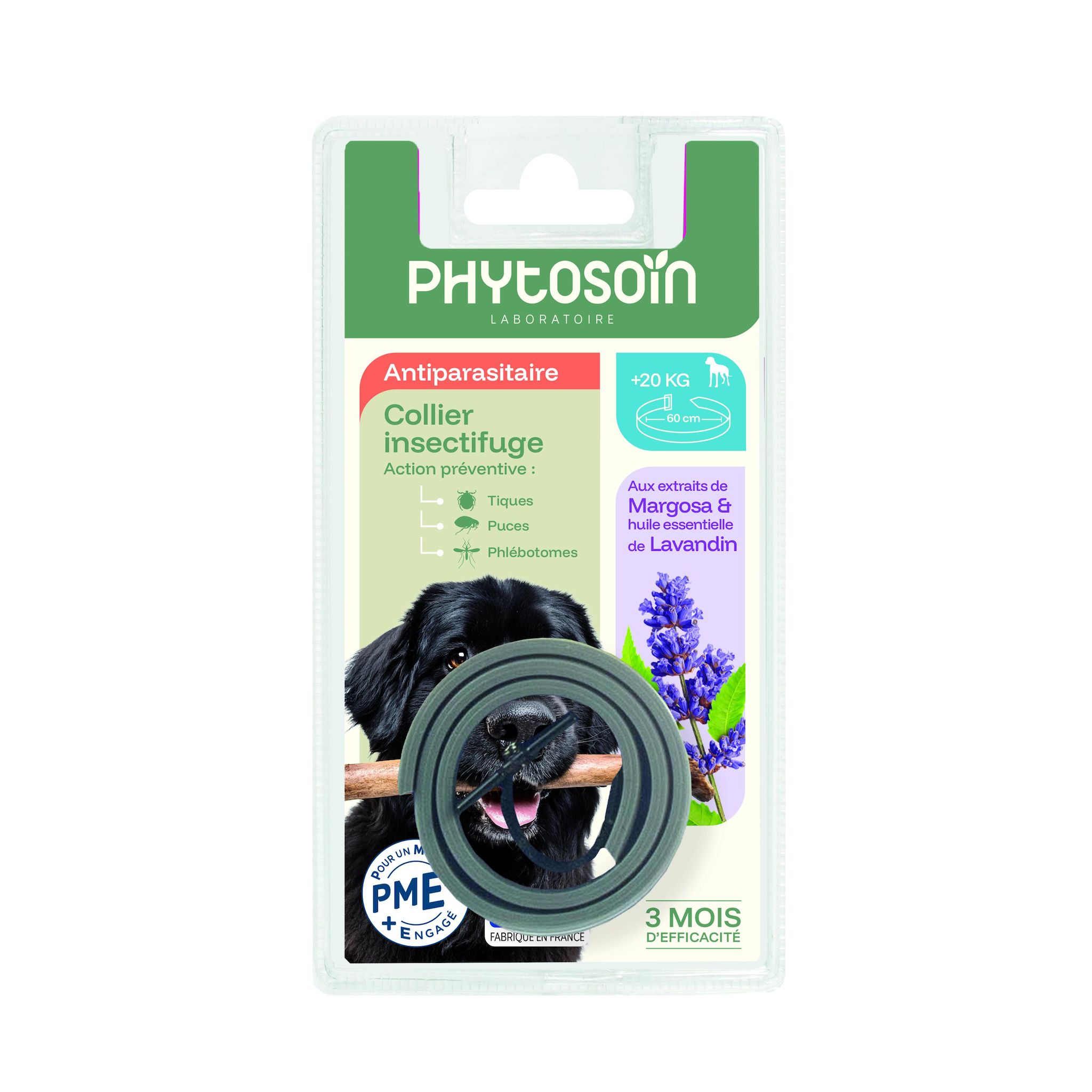PHYTOSOIN Collier insectifuge antiparasitaire L pour chien 1 pièce