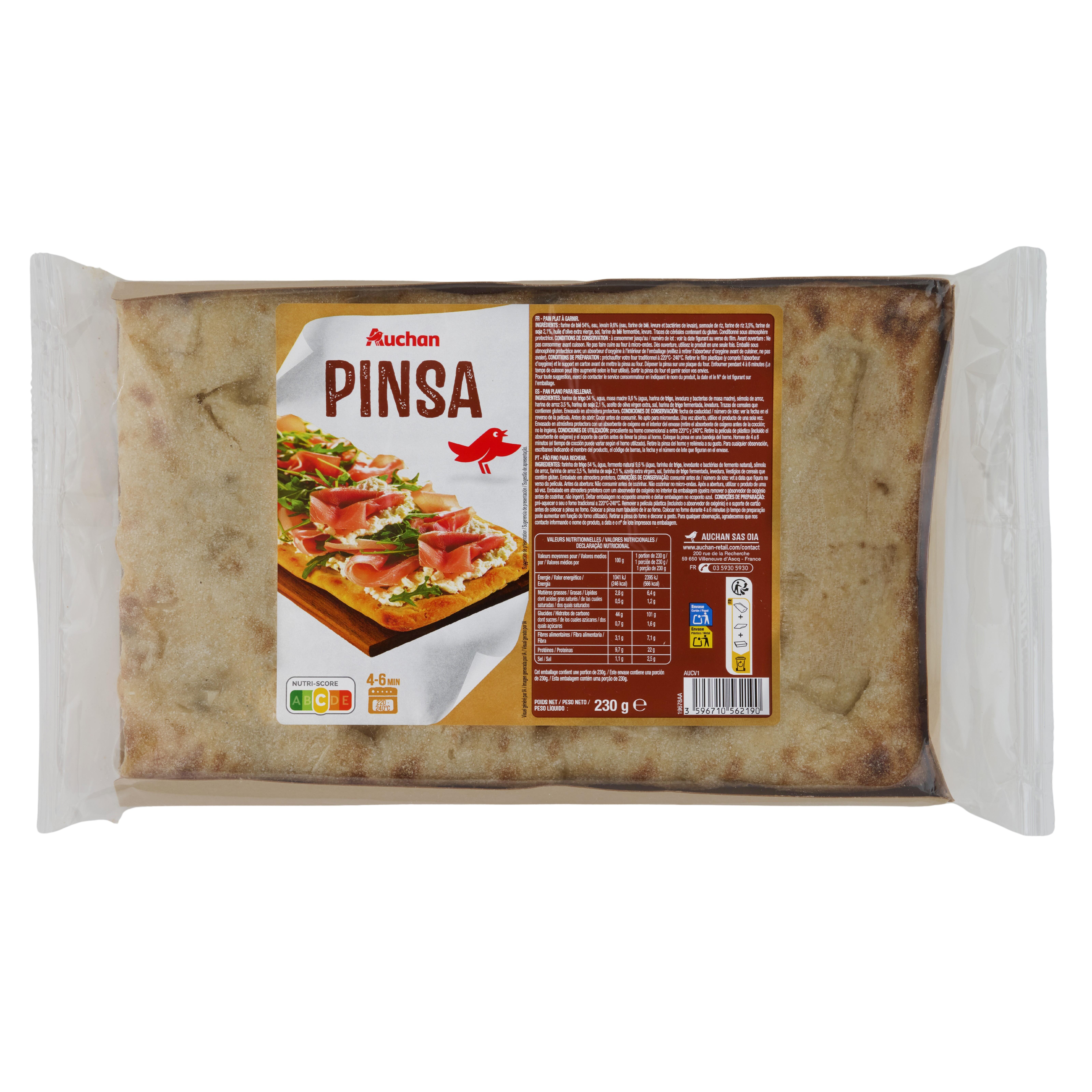 AUCHAN Pizza pinsa nature 230g