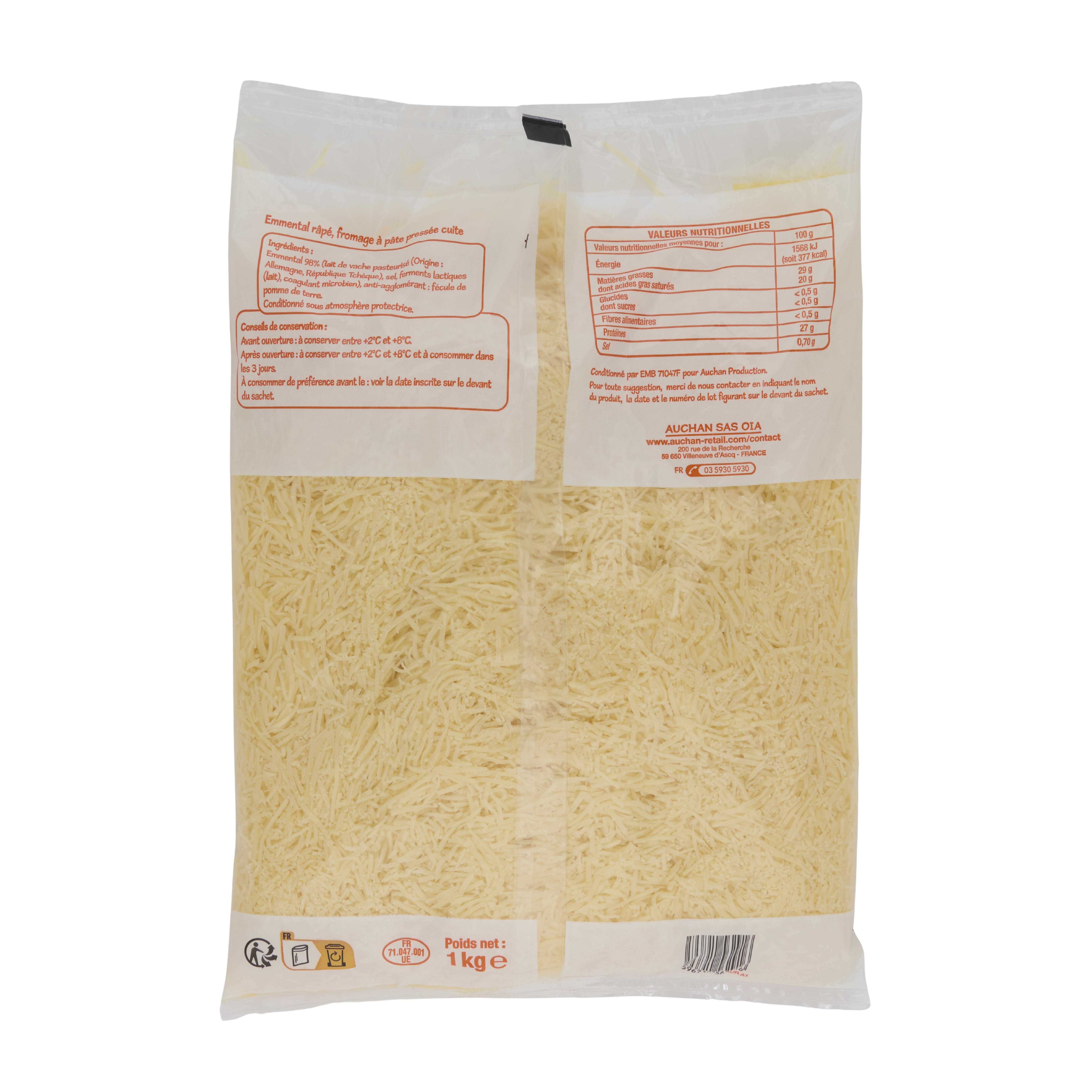 Voir la diapositive 2 : POUCE Emmental rapé 1kg