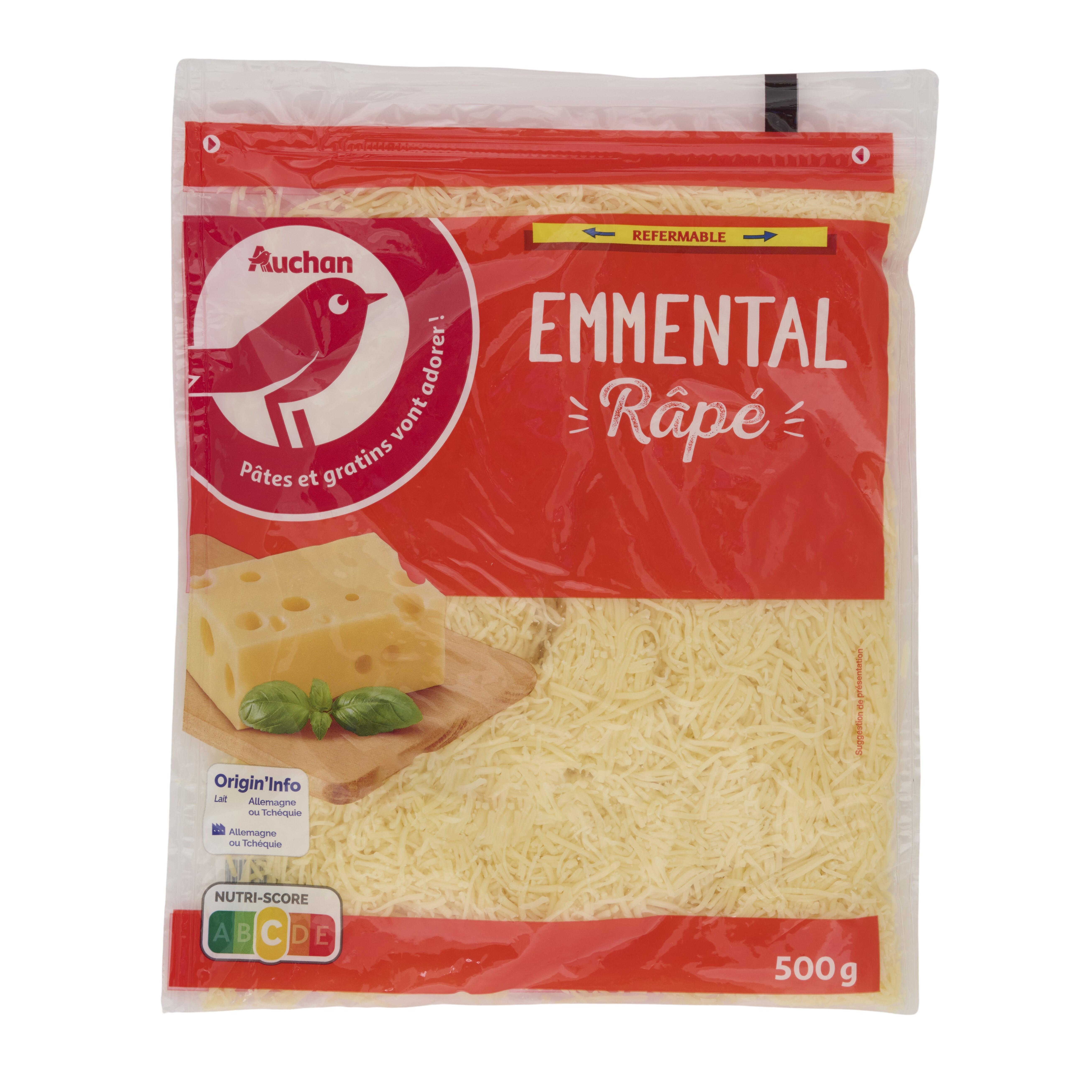 AUCHAN Emmental râpé origine UE 500g