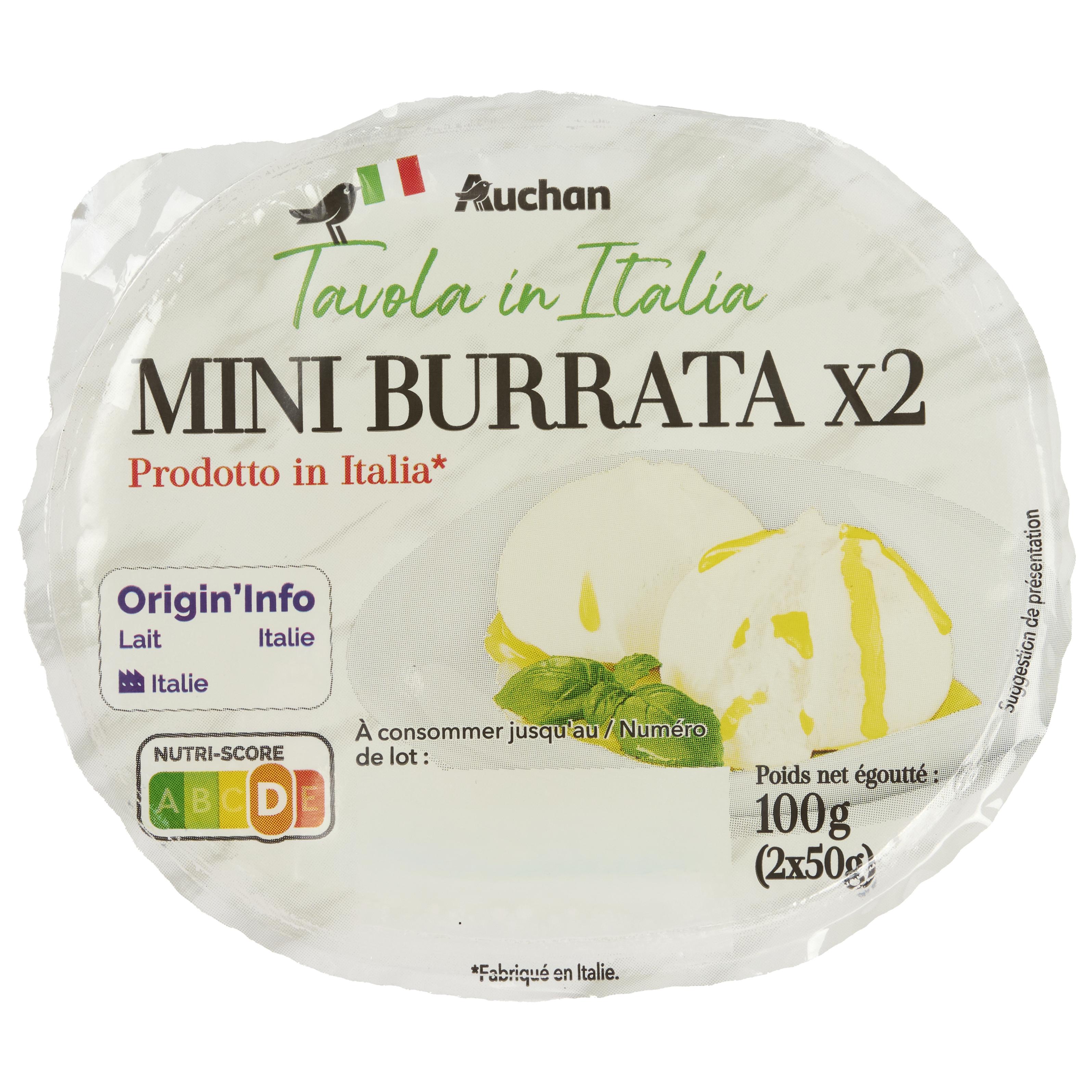AUCHAN Tavola in Italia mini burrata 2x50g