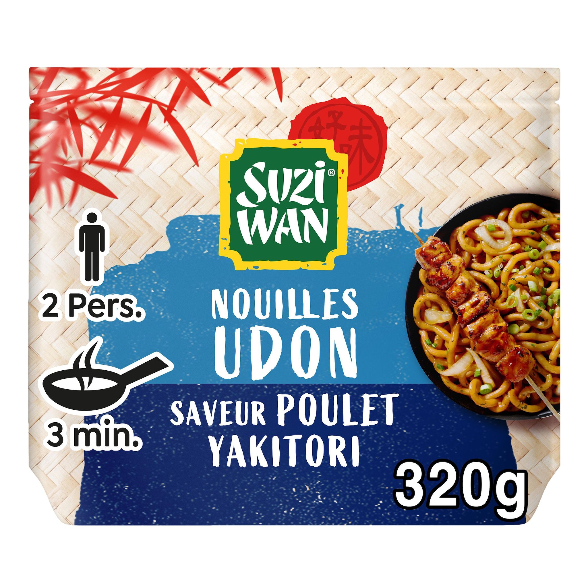 SUZI WAN Nouilles udon précuites poulet yakitori 2 portions 2x160g