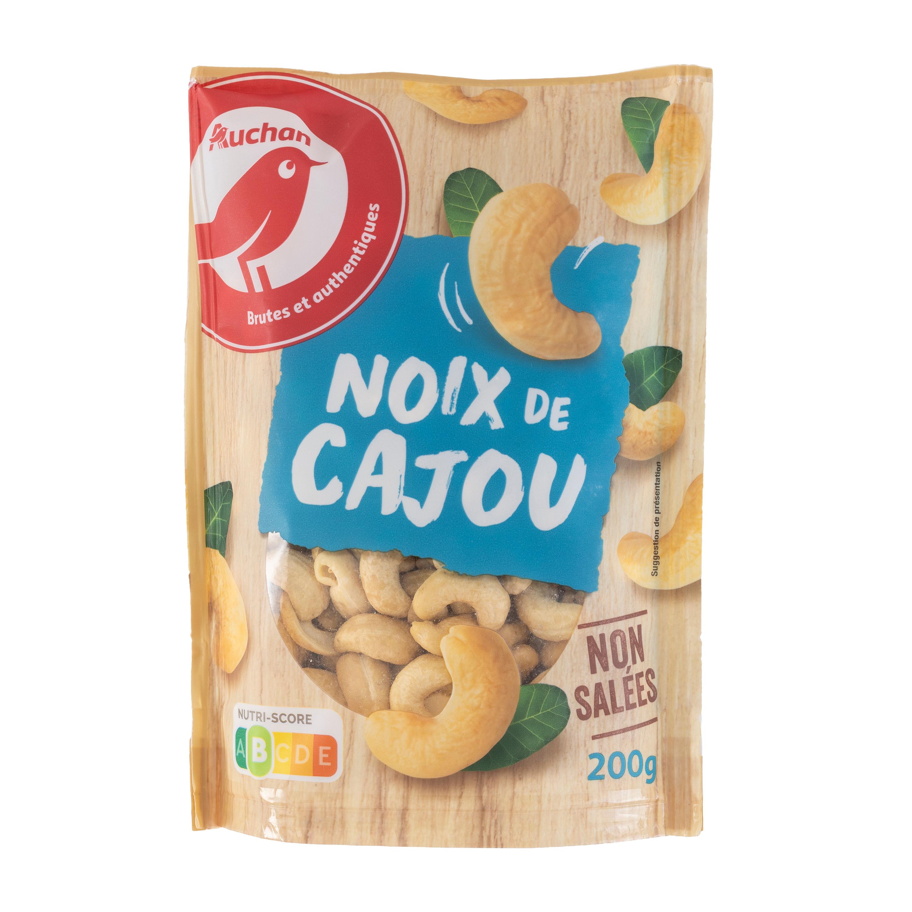 AUCHAN Noix de cajou non salées 200g