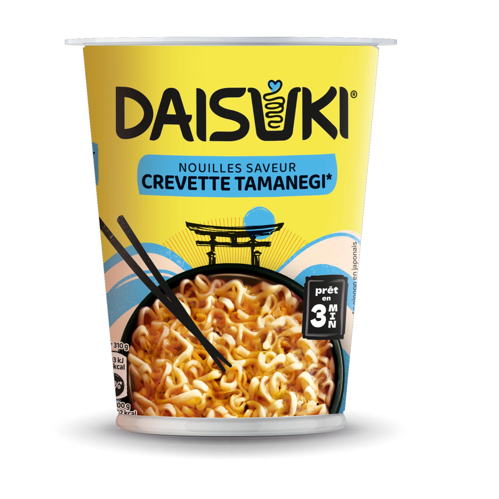 DAISUKI Cup nouilles instantanées saveur crevette tamanegi 1 portion 60g