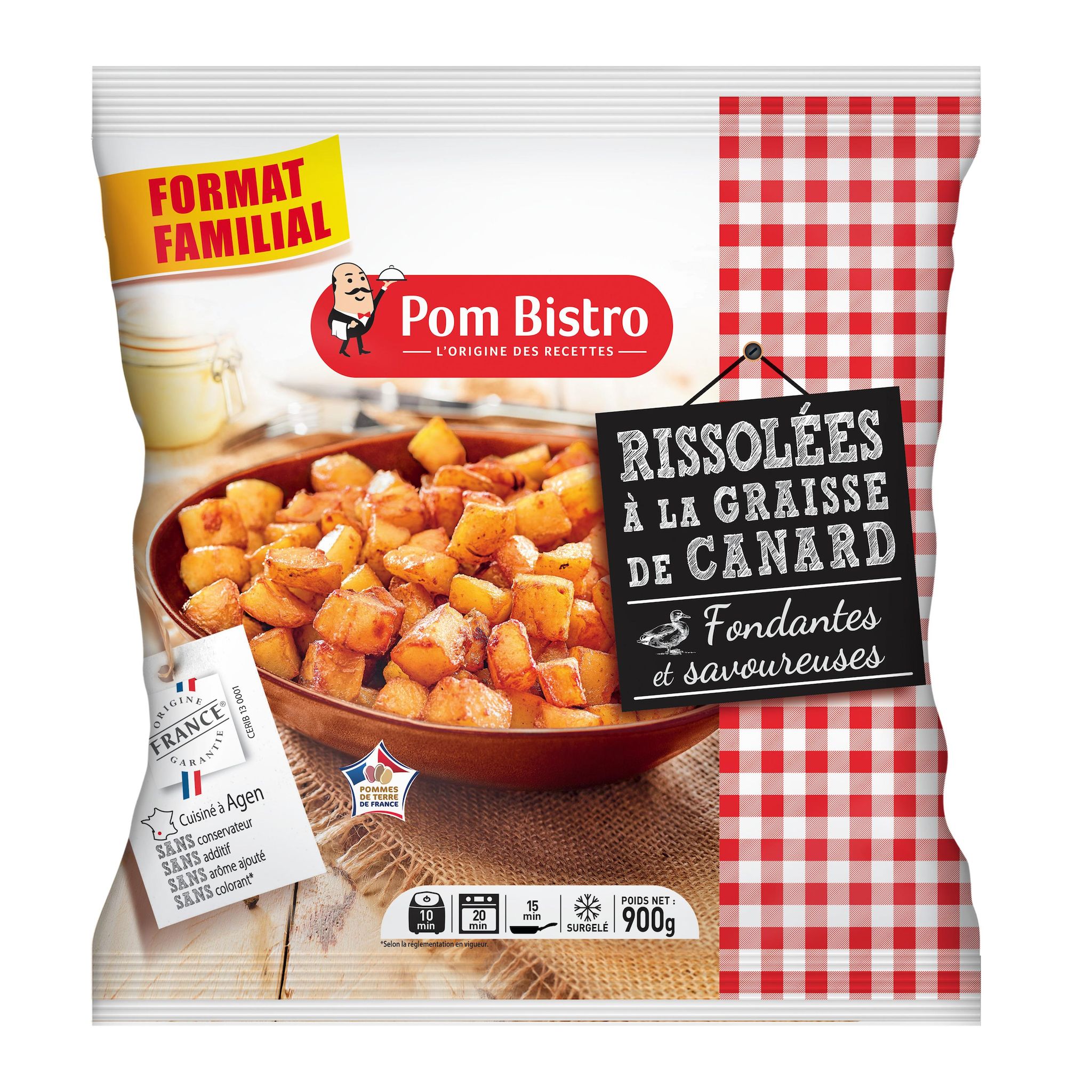 POM BISTRO Pommes de terre rissolées cuisinées à la graisse de canard - four 900g