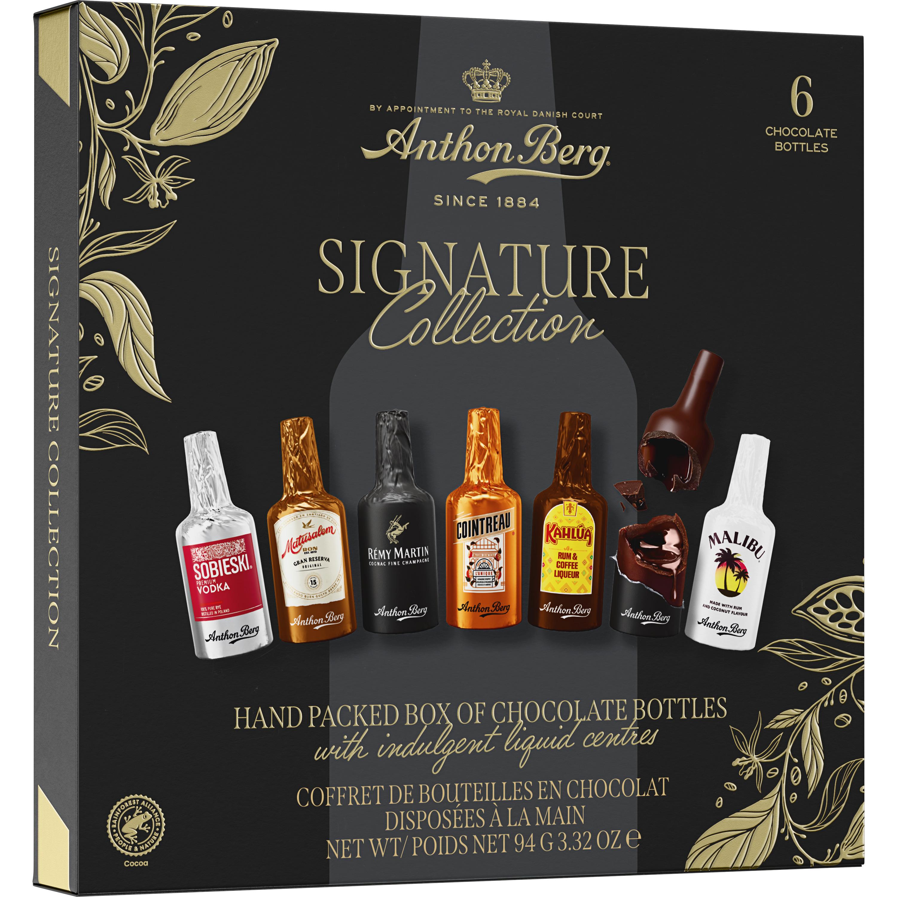 Coffret de bouteilles en chocolat aux différentes liqueurs 6 bouteilles en chocolat 93g