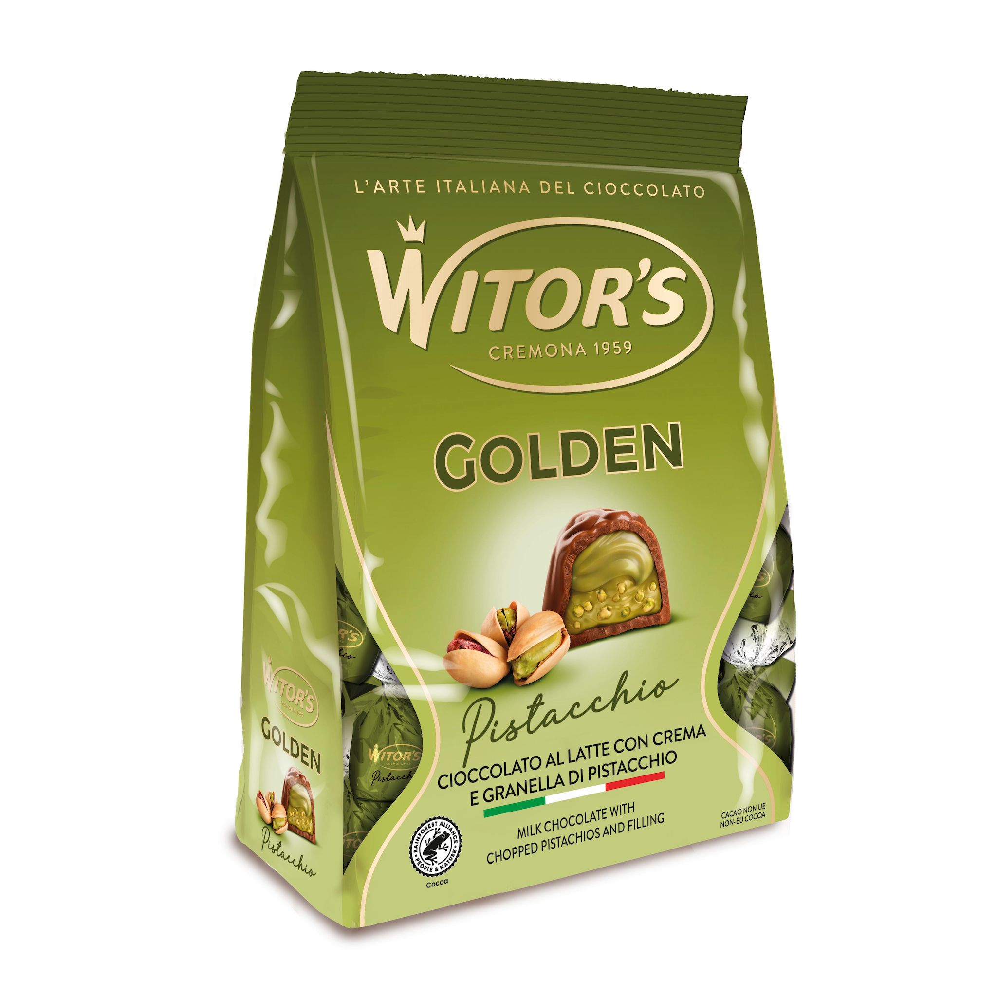 Sachet chocolat au lait fourré pistache witors 200g