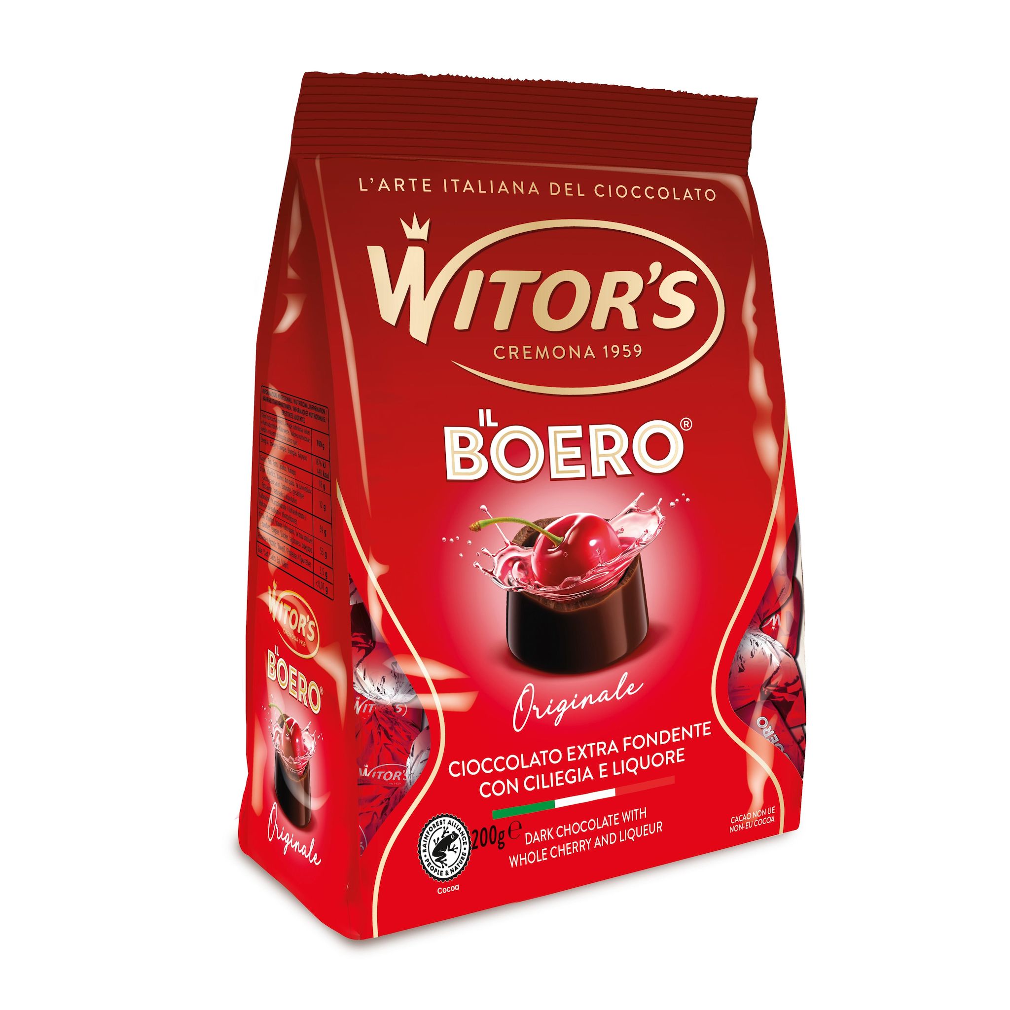 Witor's bouchées de chocolats fourrées à la liqueur de cerise 200g