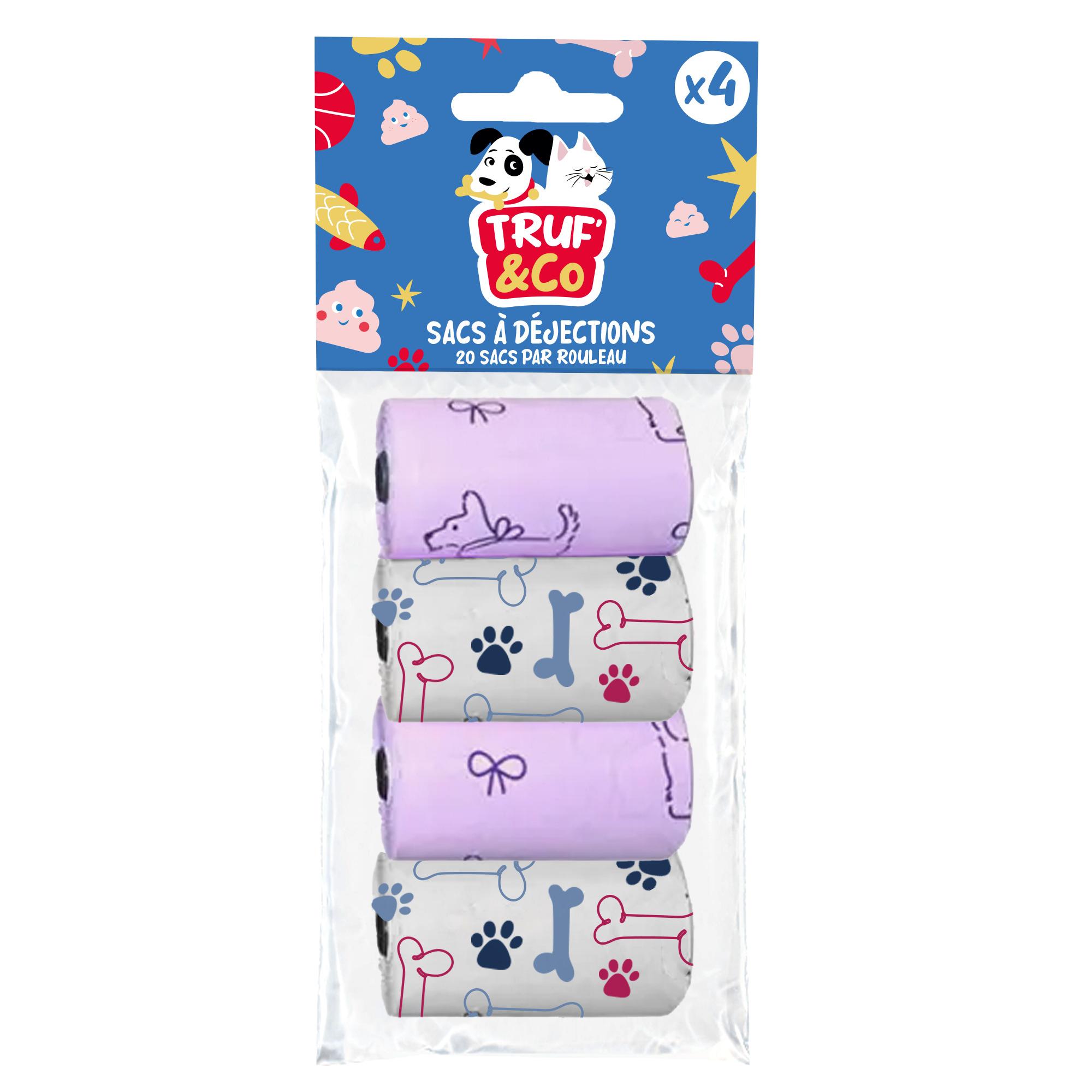 TRUF' & CO Sacs à crottes à motifs plastique 8 pièces