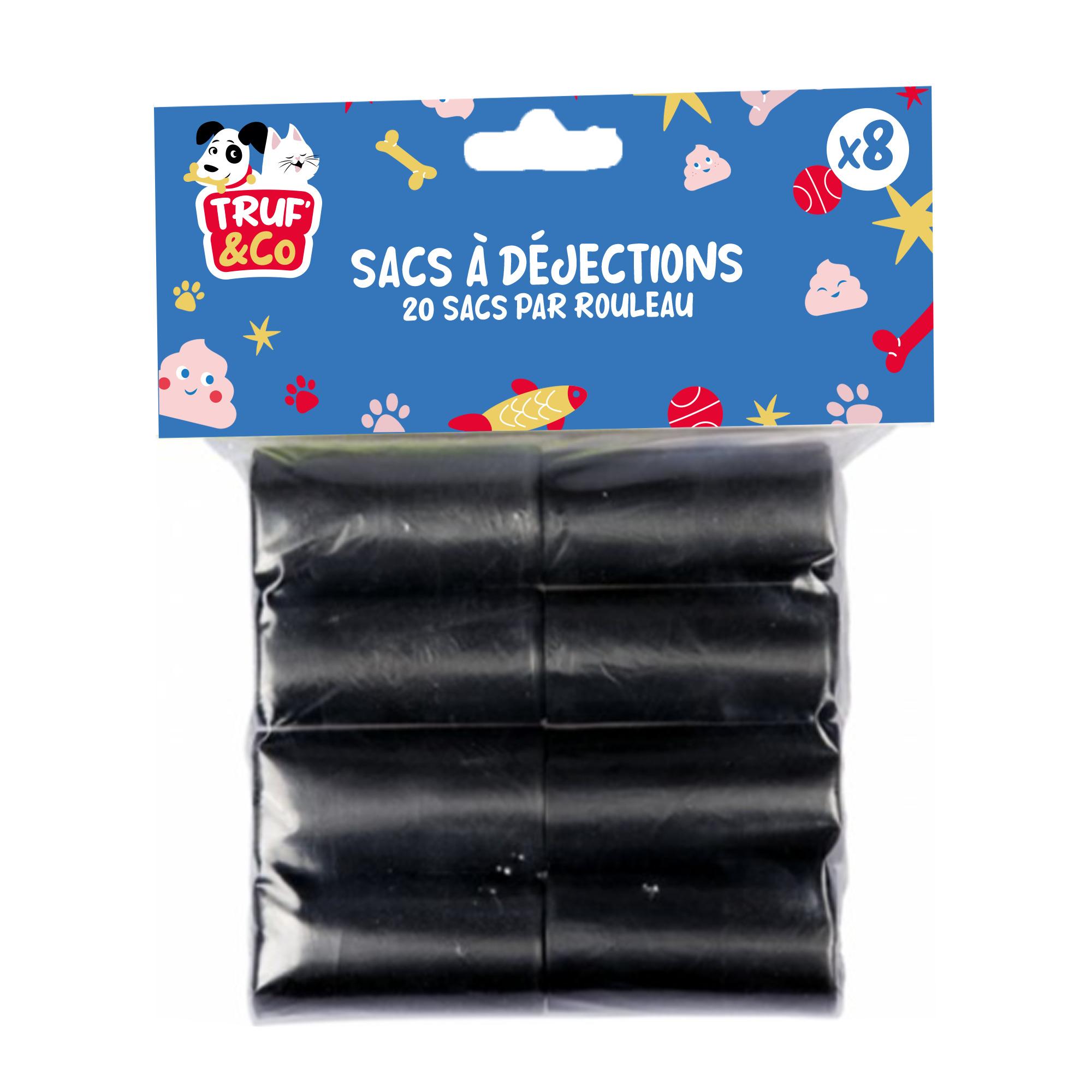 TRUF' & CO Lot de sacs à crottes noir 8 pièces