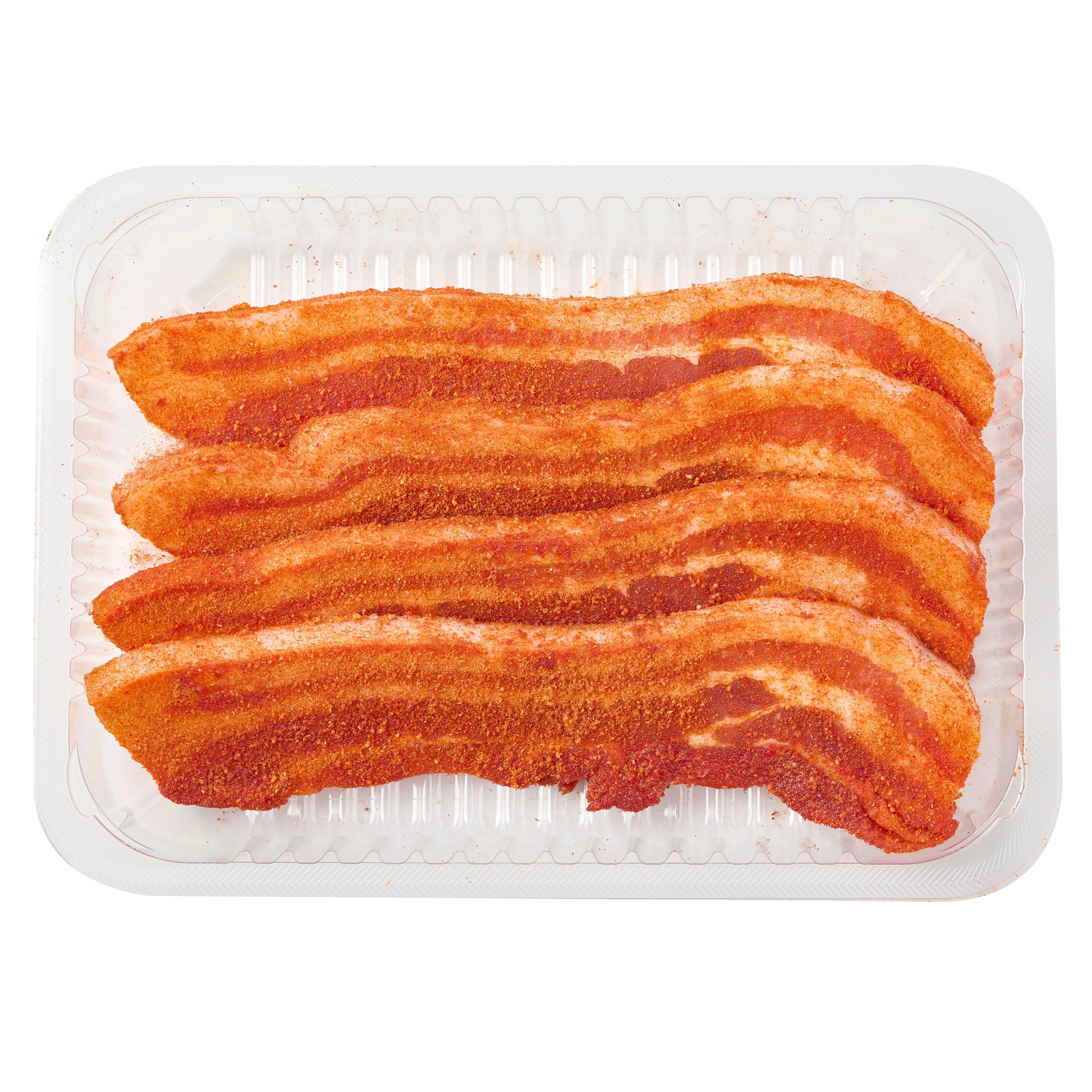 Voir la diapositive 2 : MON BOUCHER Poitrine de porc Tex Mex 400g