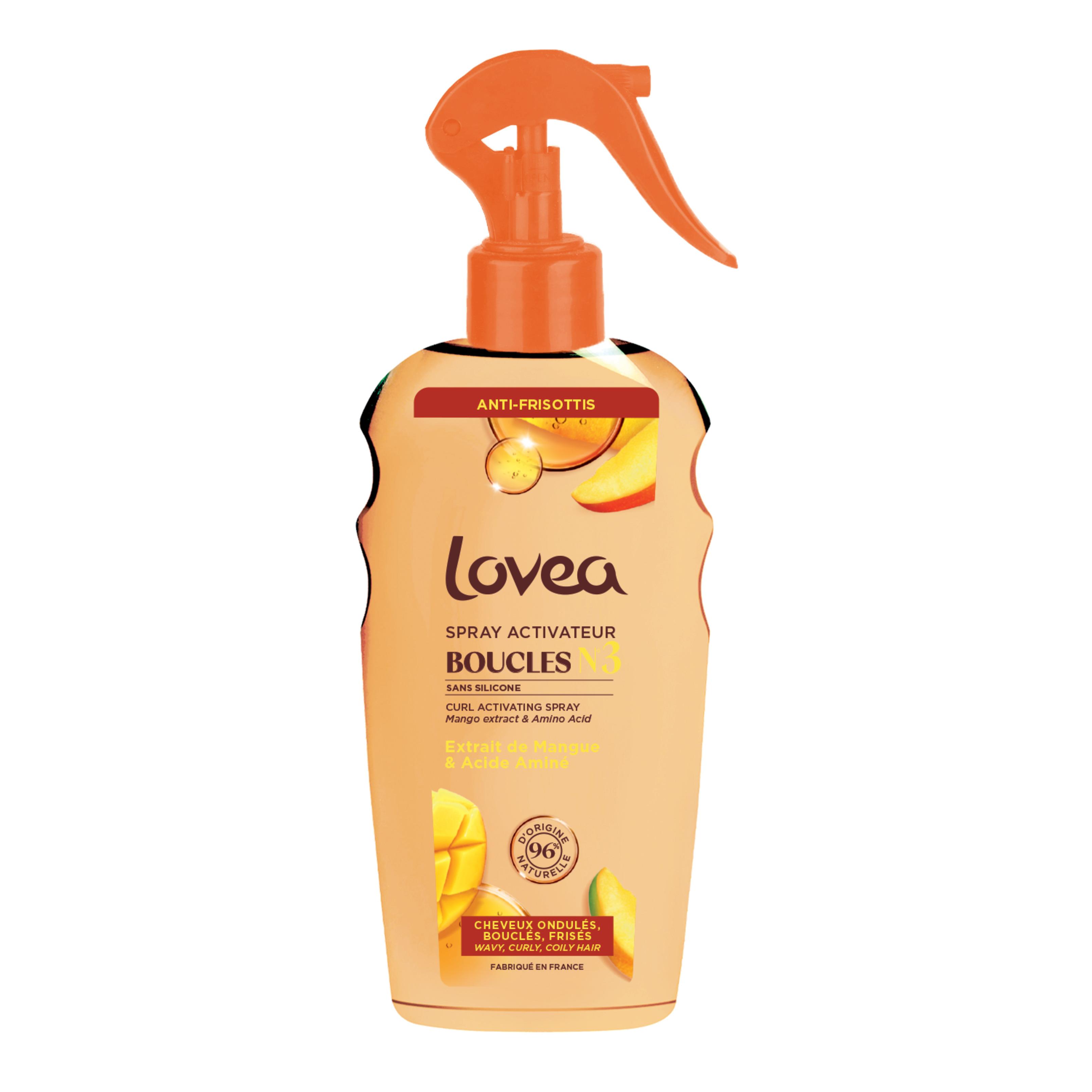 LOVEA Spray activateur boucles N3 extrait de mangue, acide aminé cheveux ondulés bouclés frisés 200ml
