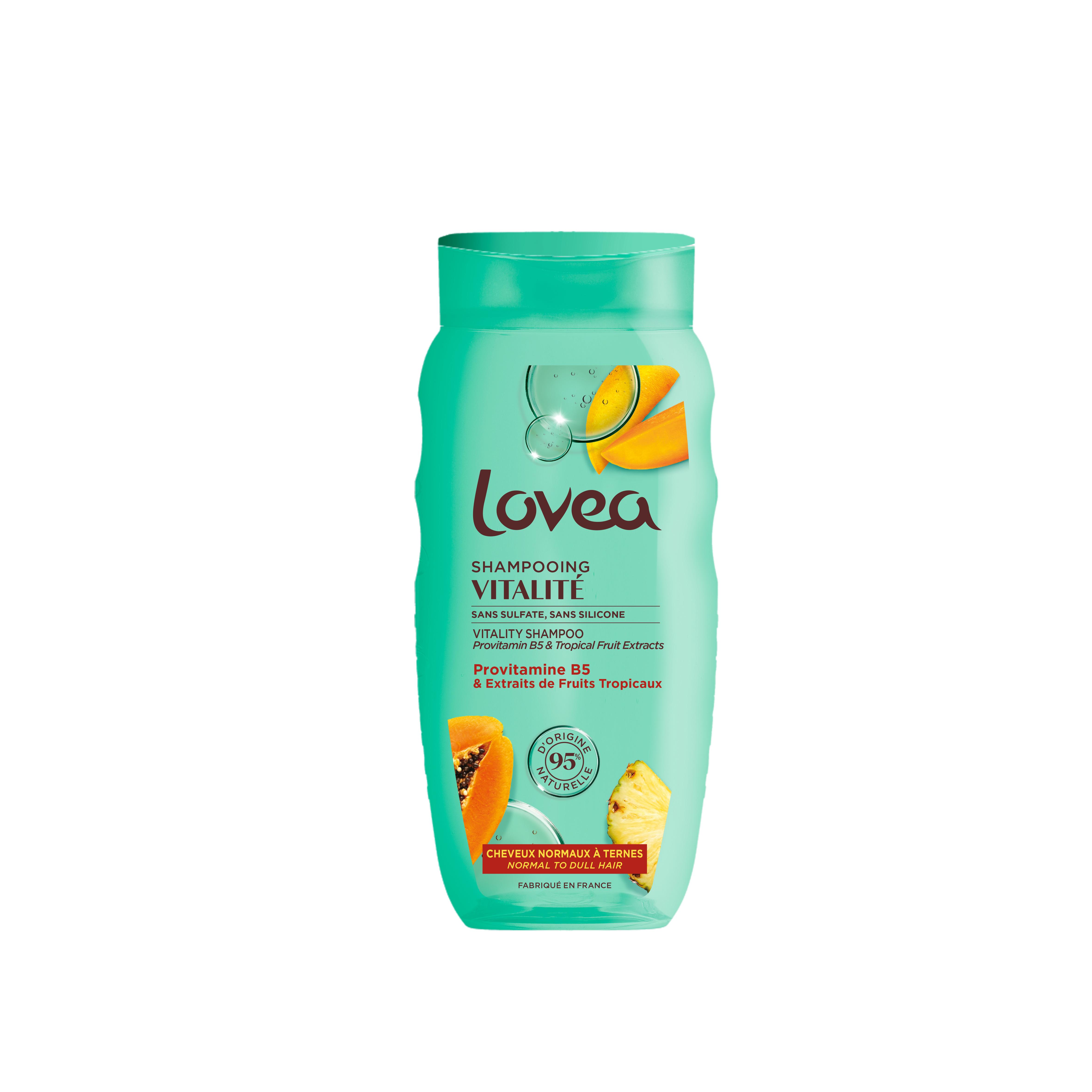 LOVEA Shampooing vitalité provitamines B5, extraits fruits tropicaux cheveux normaux à ternes 250ml
