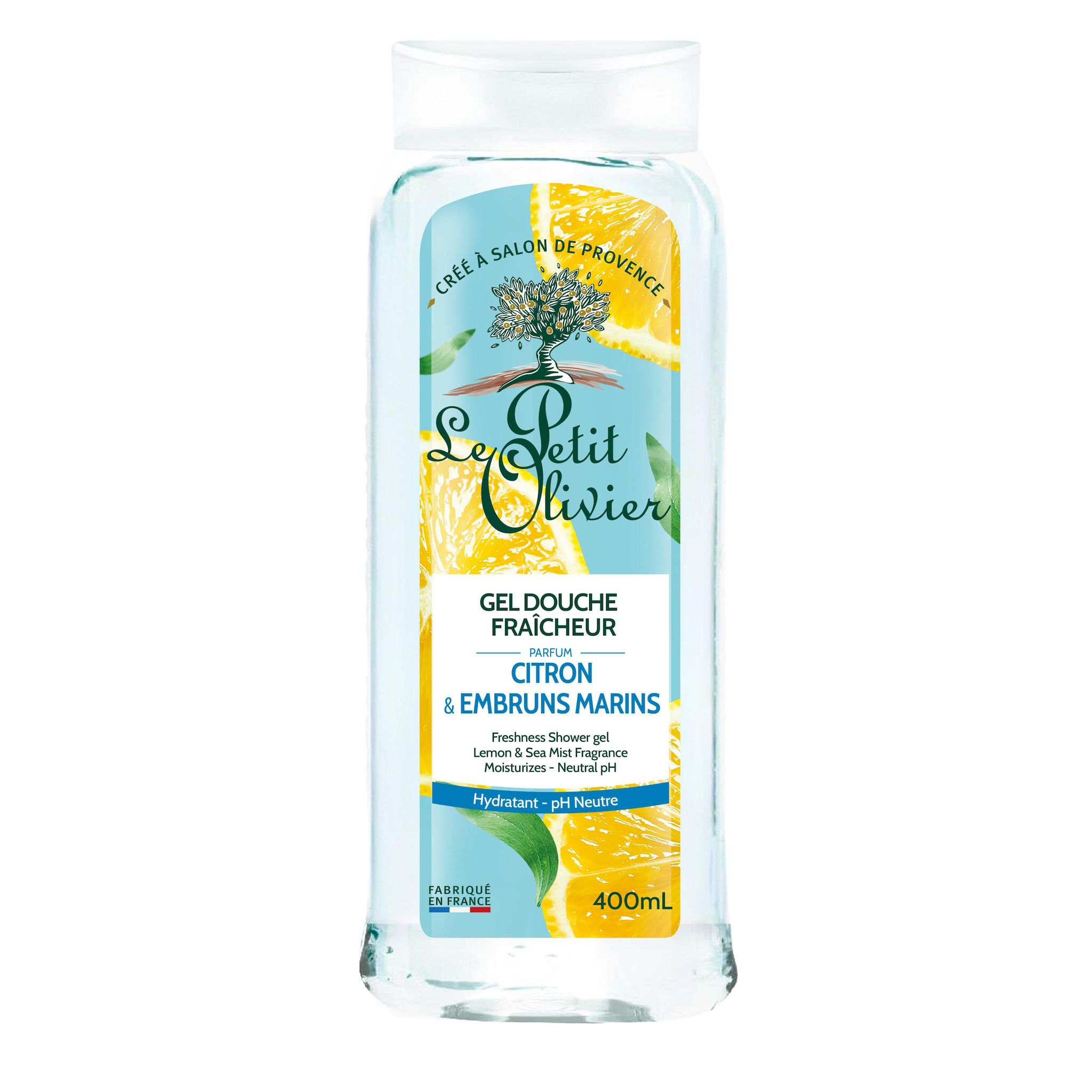 LE PETIT OLIVIER Gel douche fraîcheur parfum citron et embruns marins 400ml