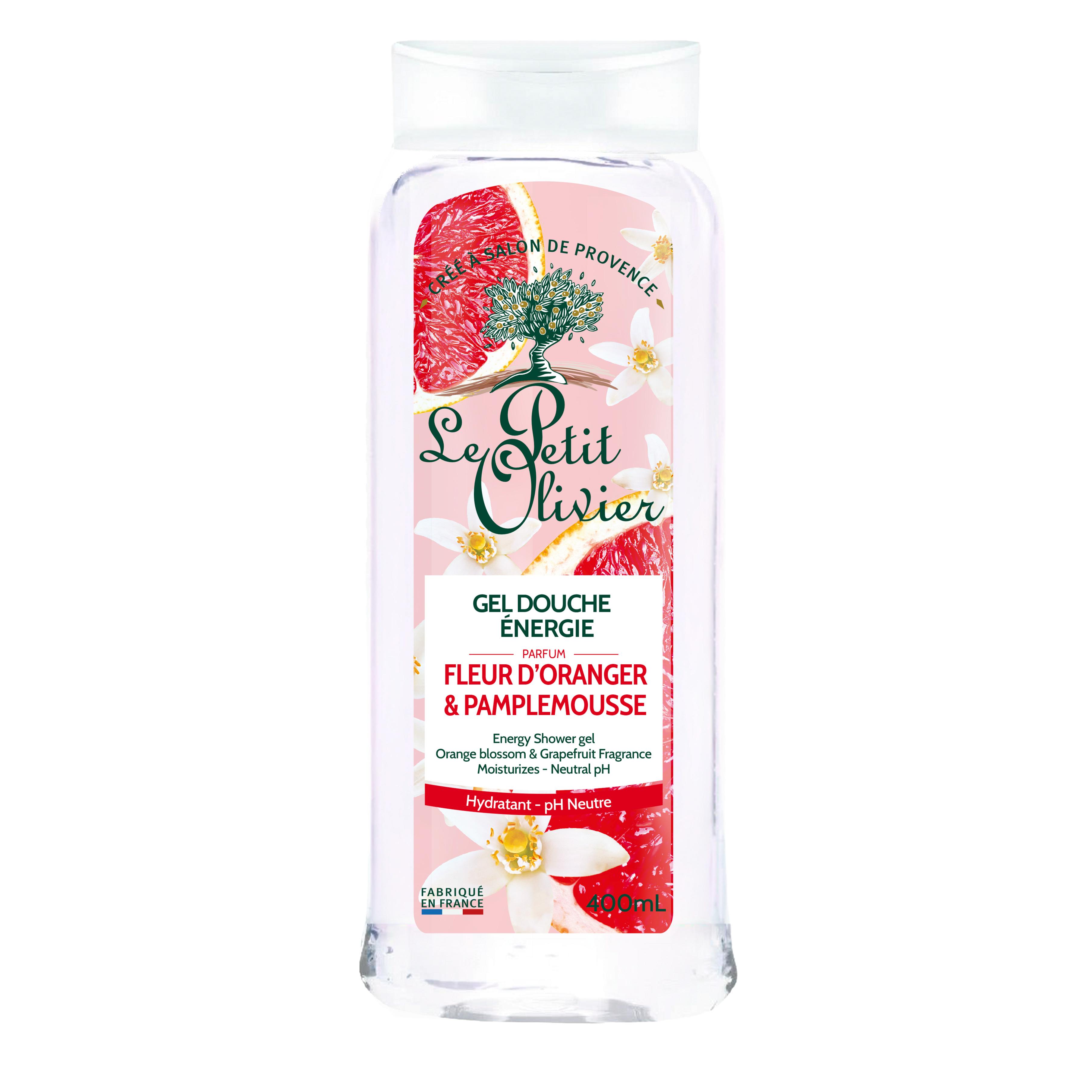 LE PETIT OLIVIER Gel douche énergie parfum fleur d'oranger et pamplemousse 400ml