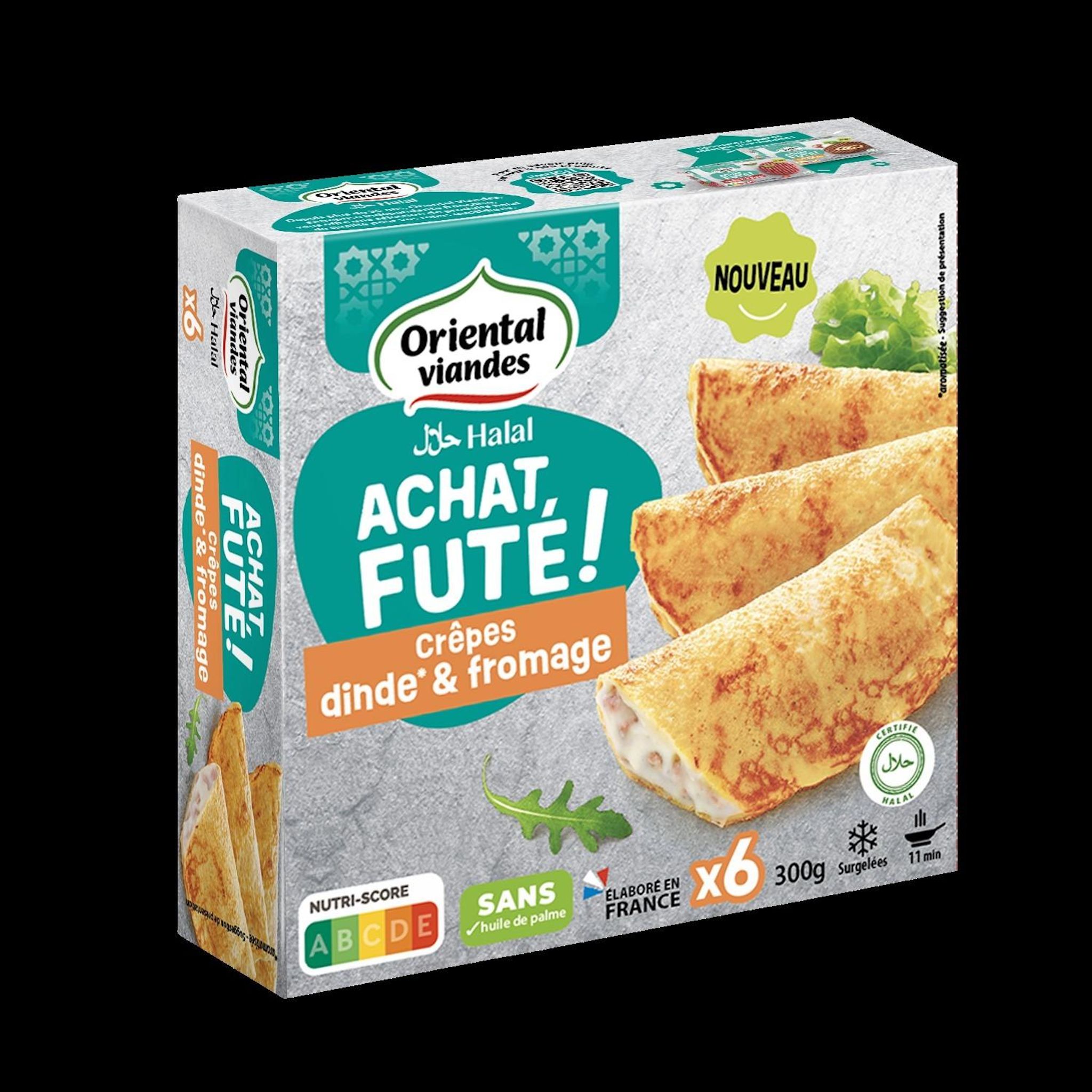 ORIENTAL VIANDES Crêpes dinde fromage halal 6x50g
