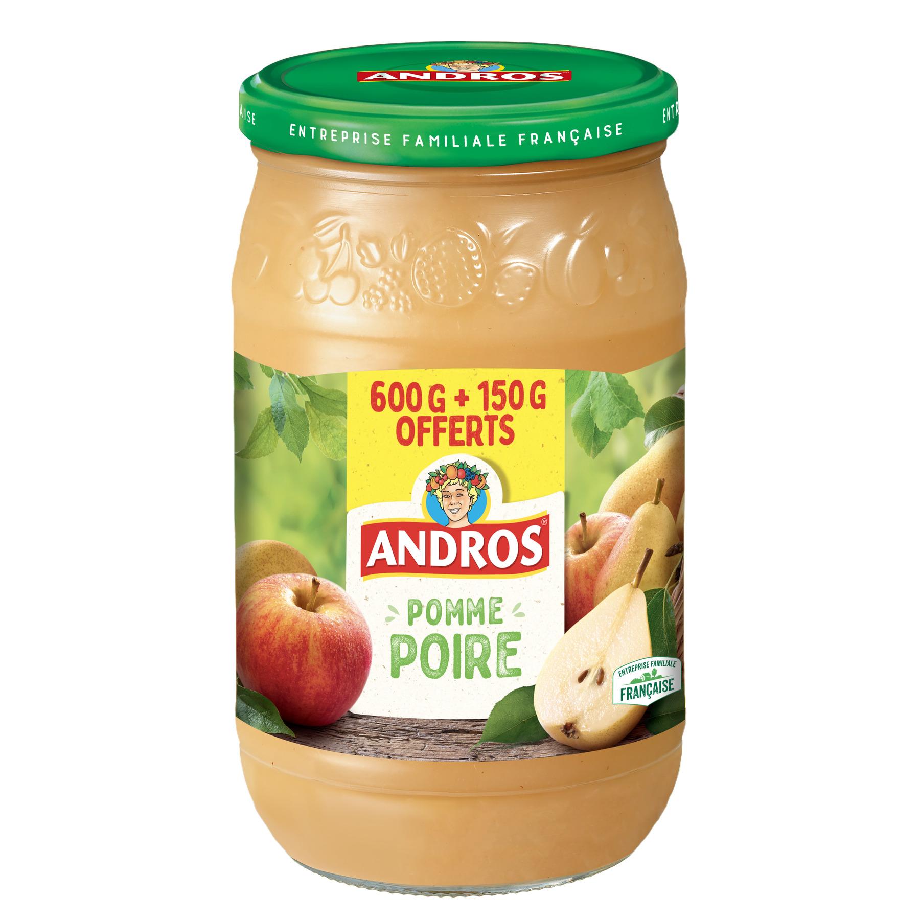 ANDROS Compote pomme poire en bocal 750g format promo
