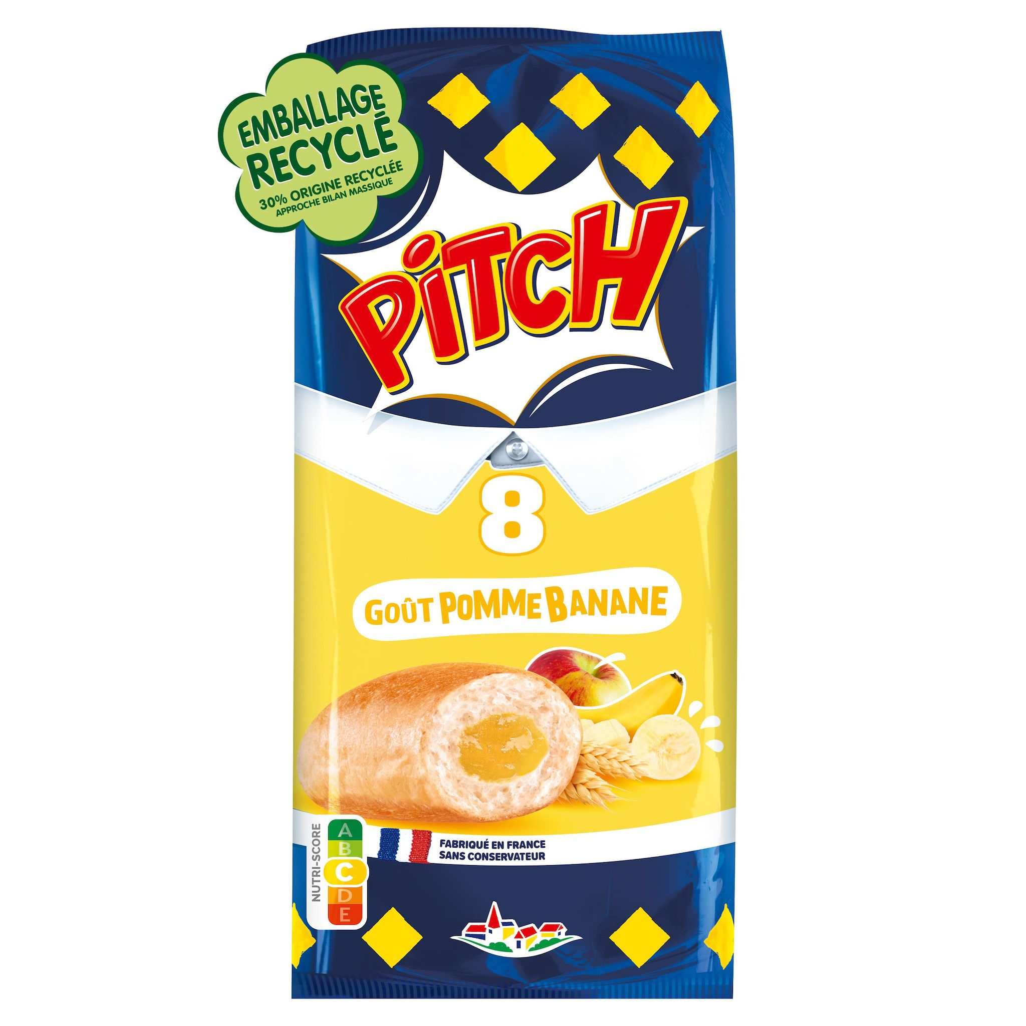 PITCH Brioche goût pomme banane 8 pièces 300g