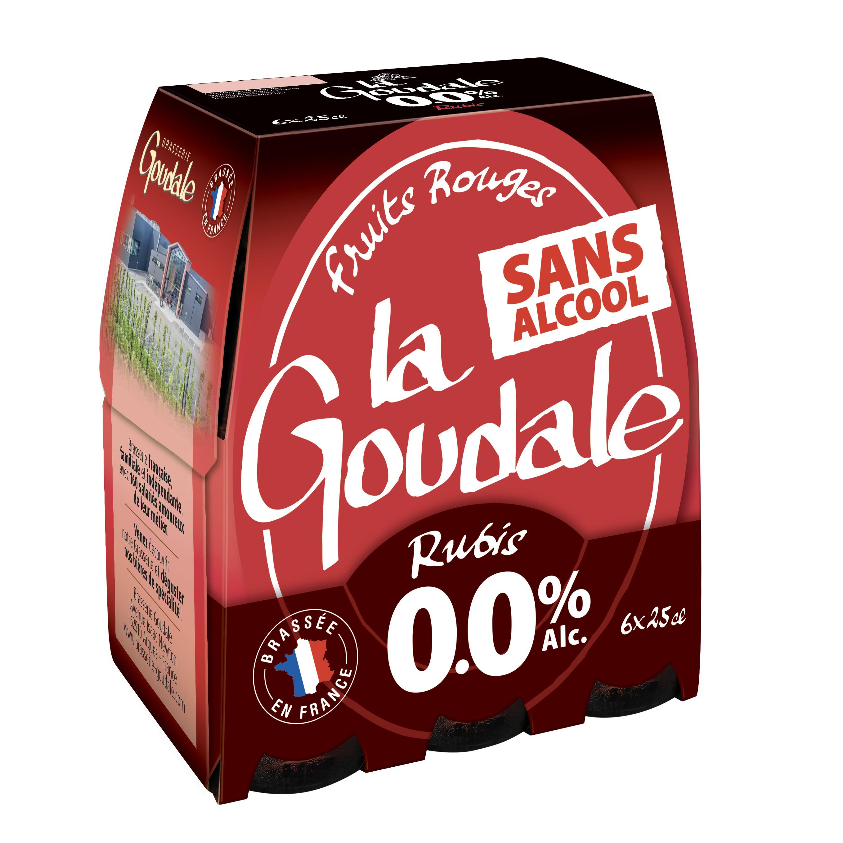 LA GOUDALE Bière aromatisée rubis sans alcool 6x25cl