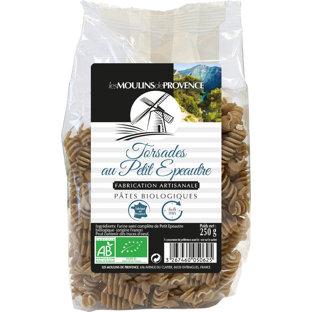 LES MOULINS DE PROVENCE Torsades au petit épeautre bio 250g