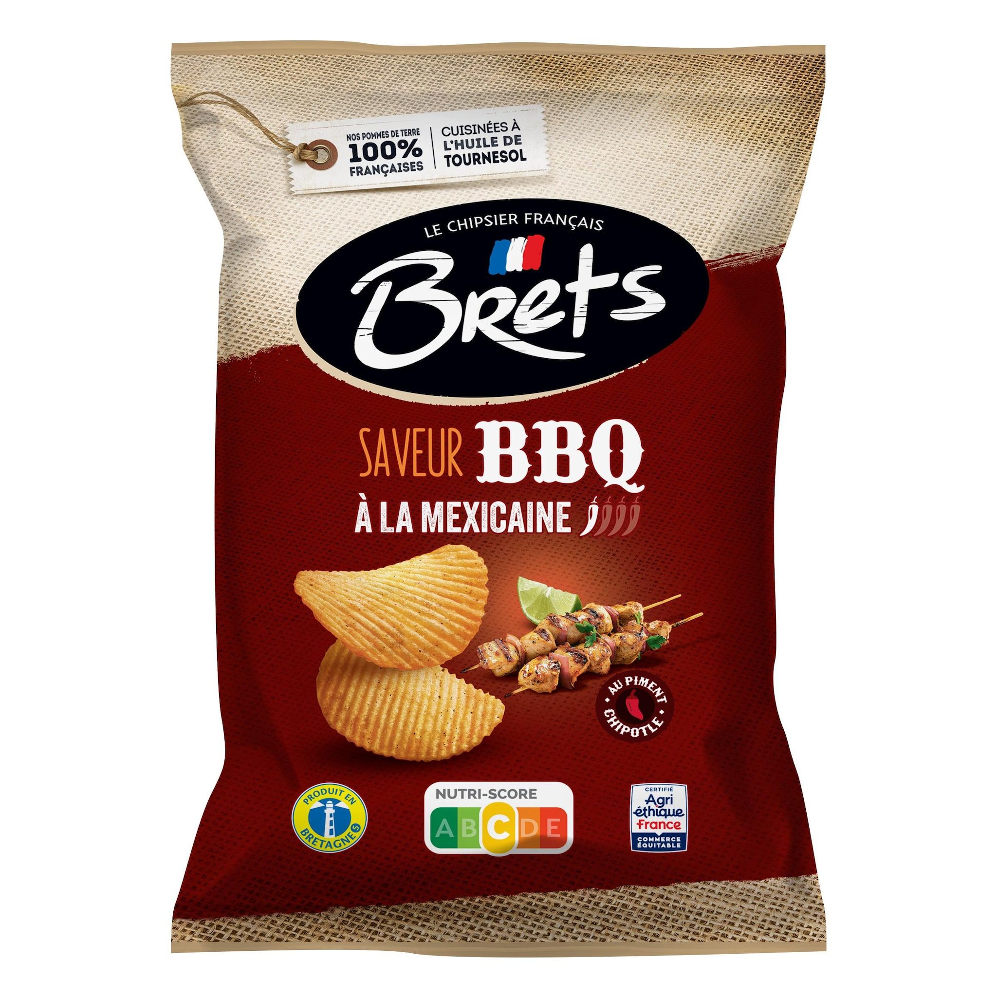 BRETS Chips de pommes de terre saveur barbecue à la mexicaine 125g