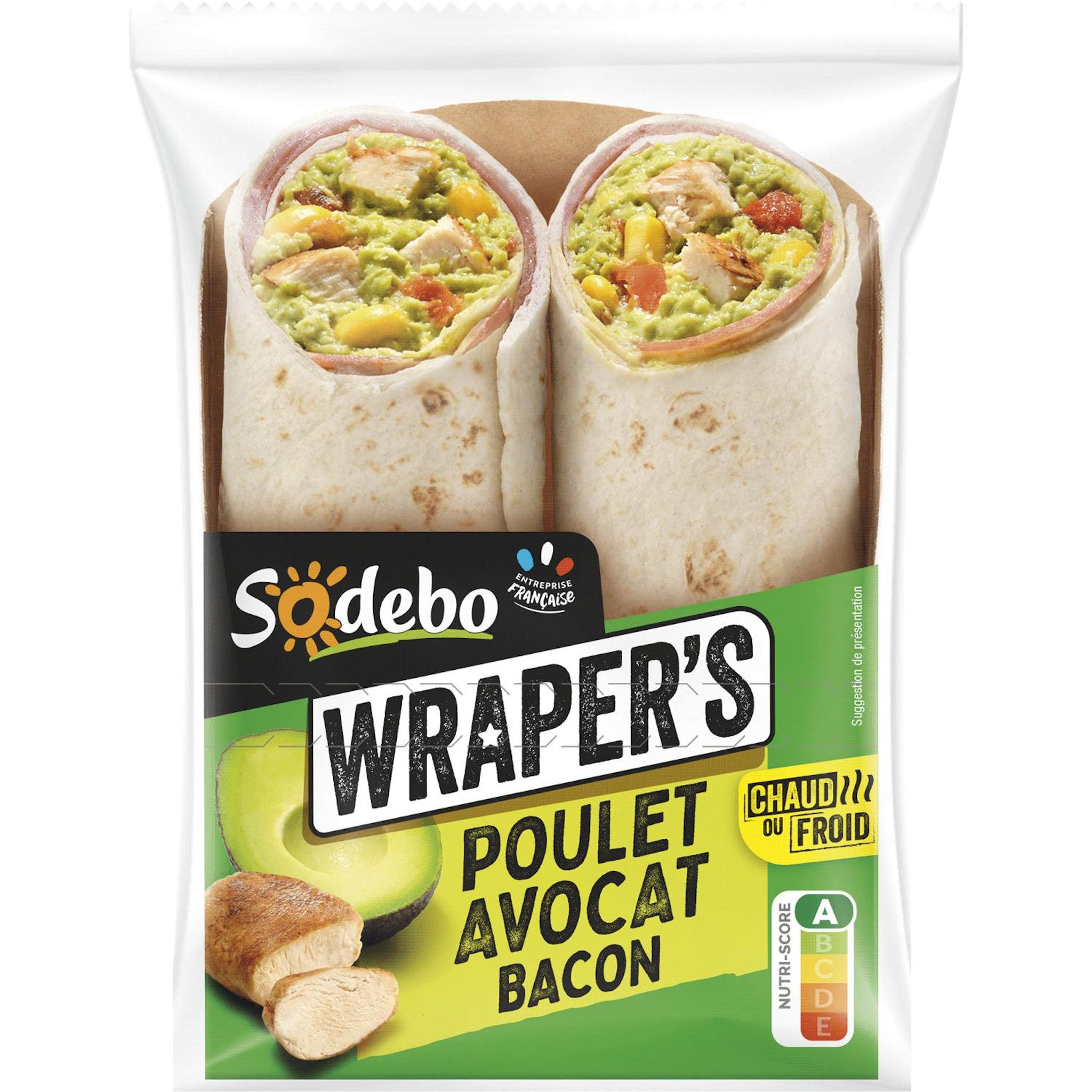 SODEBO Sandwich wraper's poulet avocat 2 pièces 190g