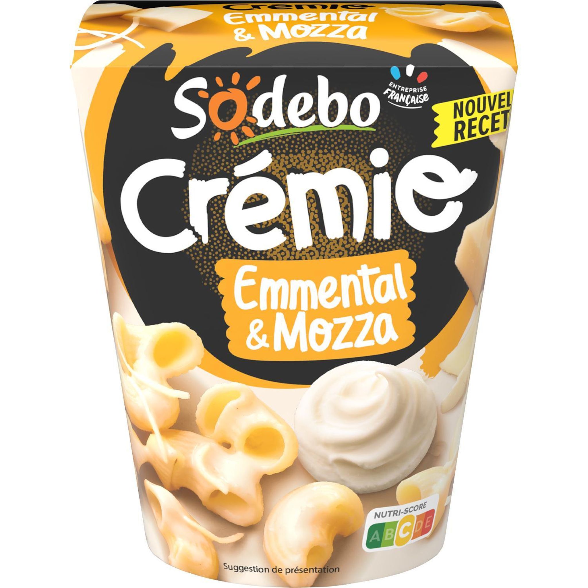 SODEBO Cremio box pâtes avec crème légère emmental et mozzarella 1 part 280g