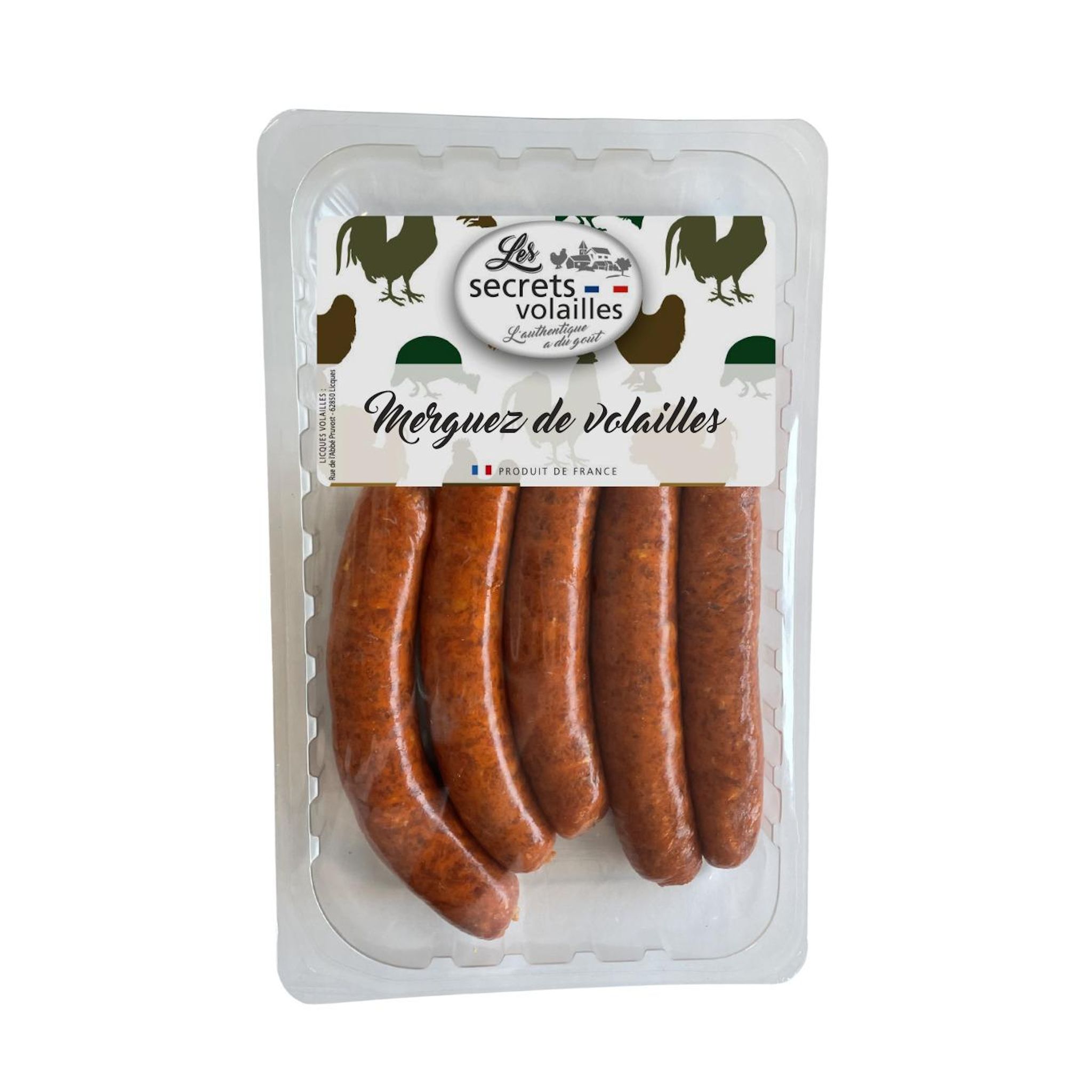 LES SECRETS VOLAILLES Merguez de volaille 5 pièces 300g