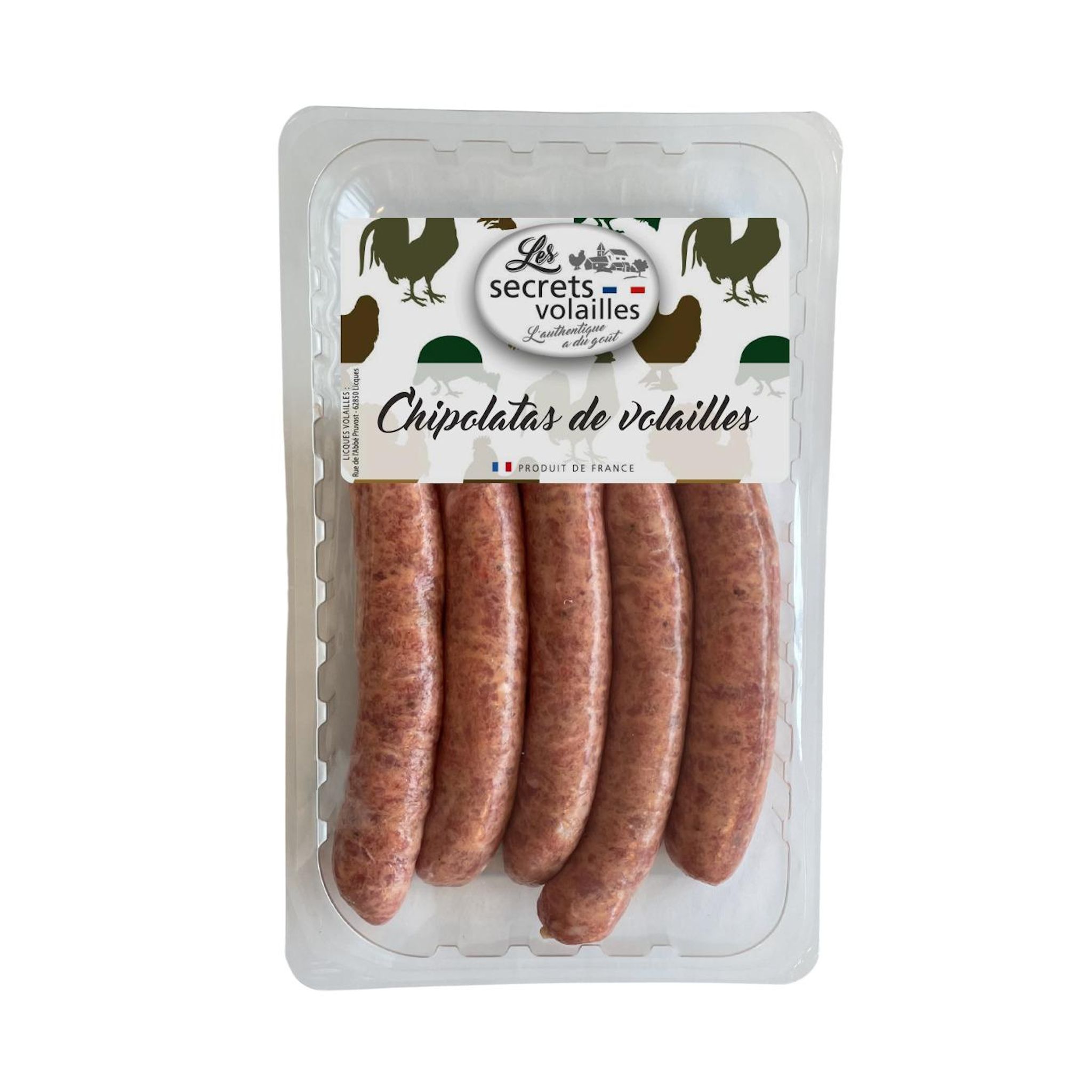 LES SECRETS VOLAILLES Chipolatas de volaille 5 pièces 300g