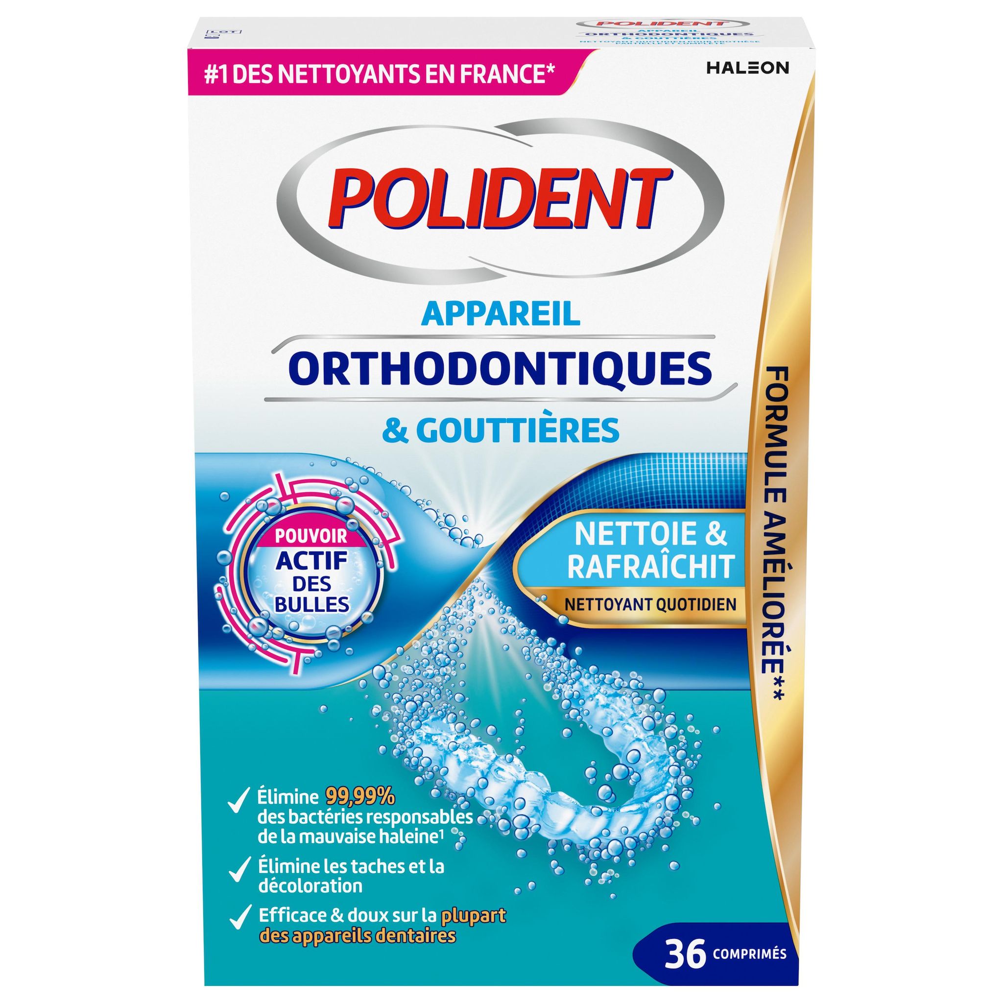 POLIDENT Nettoyant appareil orthodontiques et gouttières 36 comprimés
