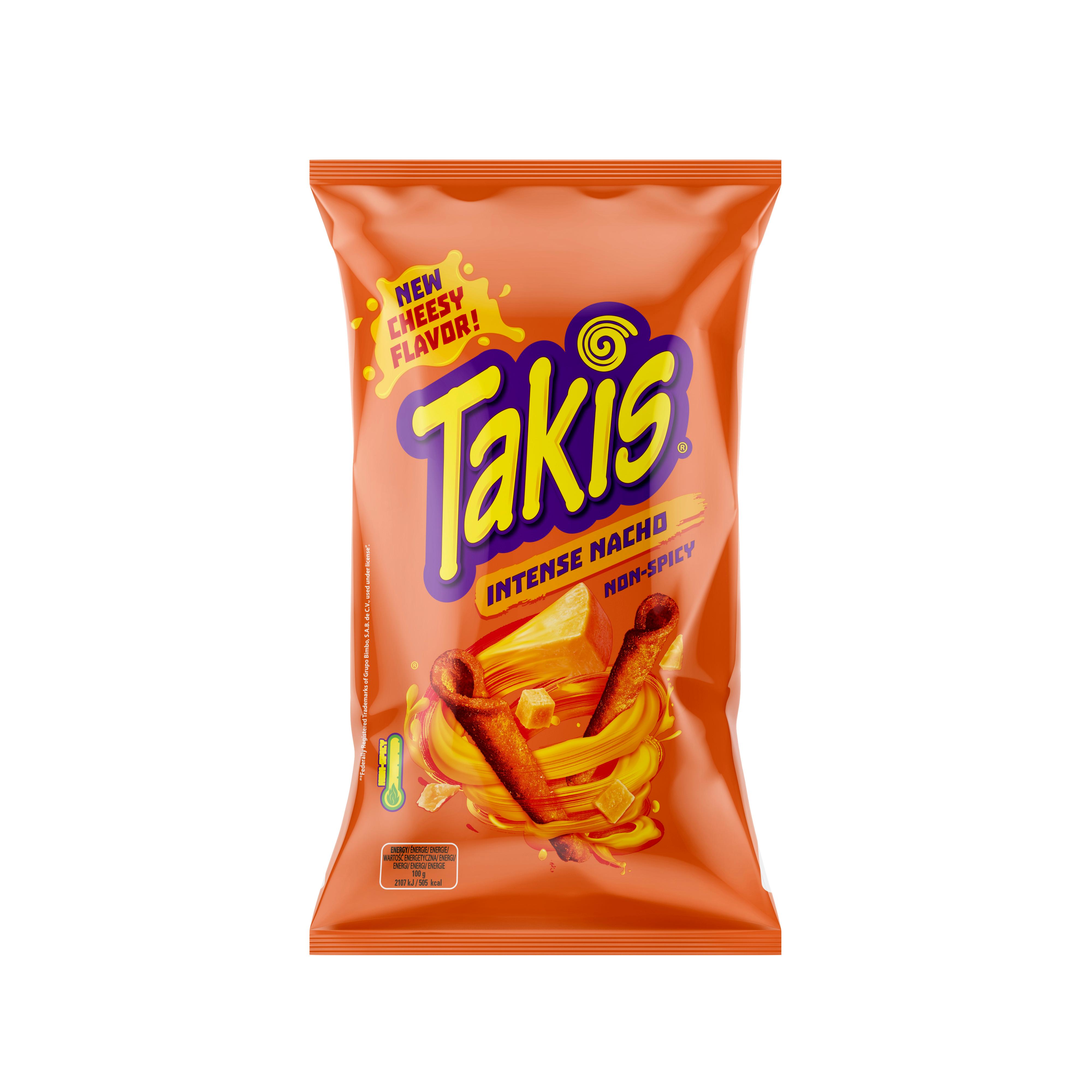 TAKIS Biscuits salés à base de maïs goût intense nacho non piquant 100g