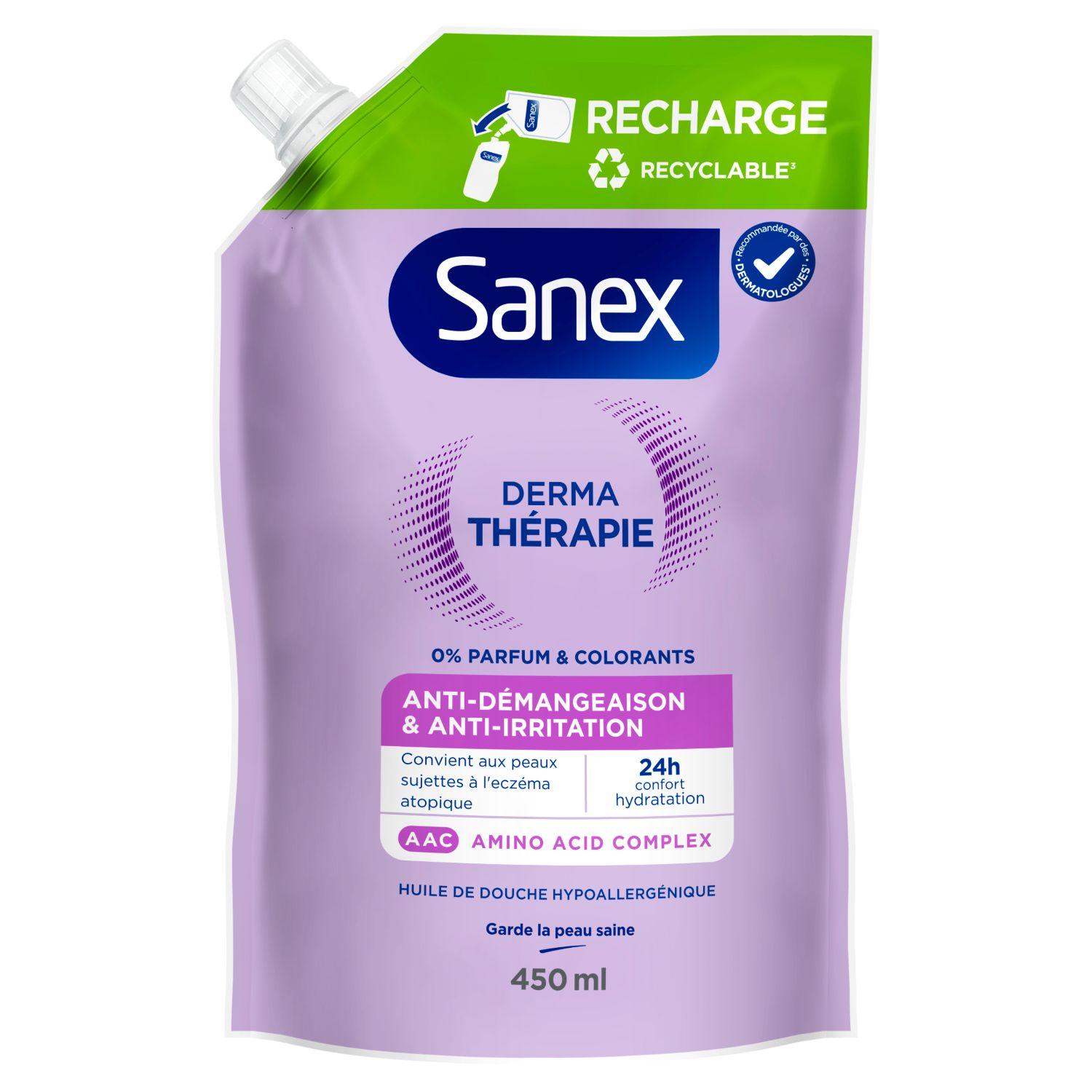 SANEX Derma Thérapie Recharge huile de douche hypoallergénique anti démangeaison et anti irritation 450ml