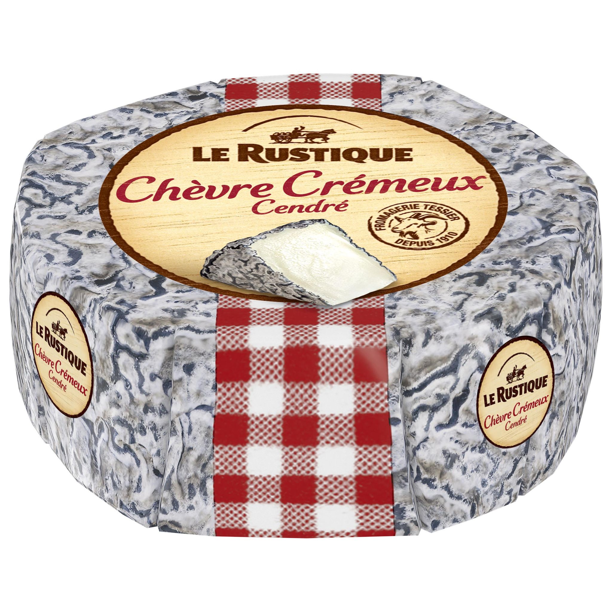 LE RUSTIQUE Chèvre cendré crémeux au lait pasteurisé 140g