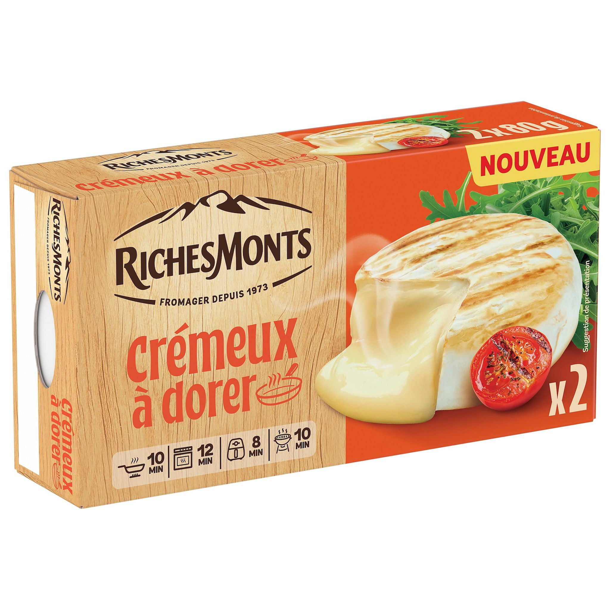 RICHESMONTS Fromage à pâte molle au lait pasteurisé à dorer x 2 160g