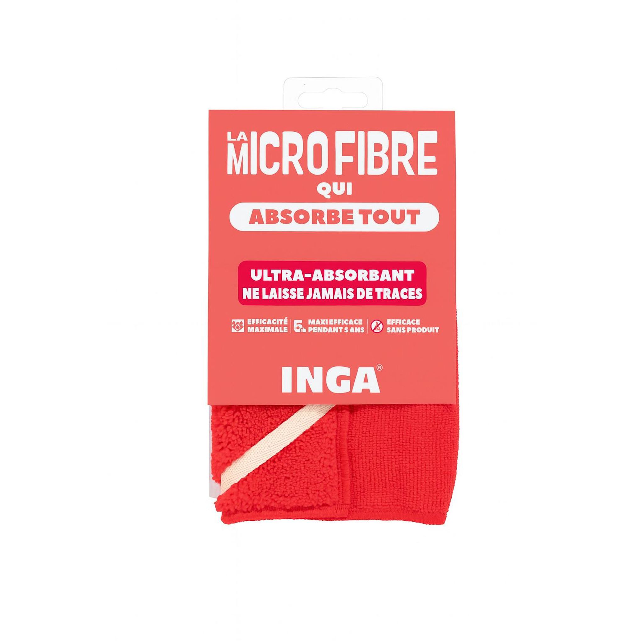 INGA Eponge microfibre désincrustante rouge 1 microfibre